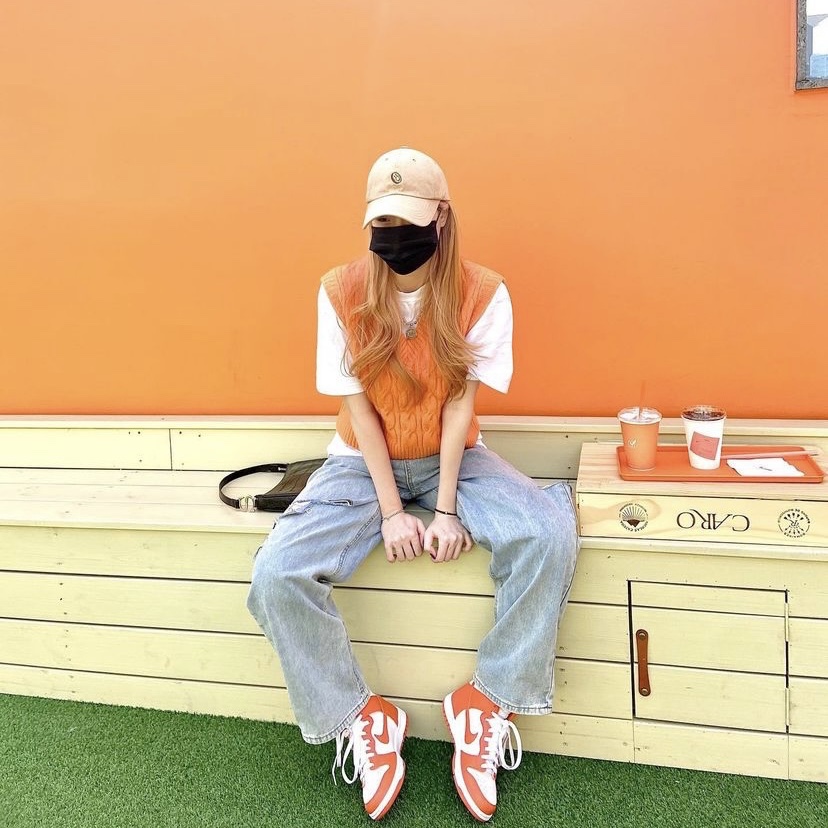 Nike Dunk High Retro Orange Blaze, (W) Nike Dunk High Orange Blaze 착용 스타일
