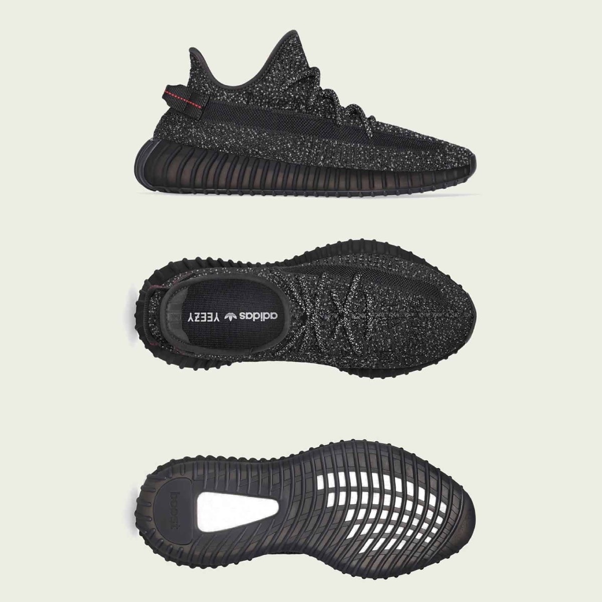 Adidas Yeezy Boost 350 V2 Black - Reflective, Adidas Yeezy Boost 350 V2 Synth - Reflective 착용 스타일 - 2