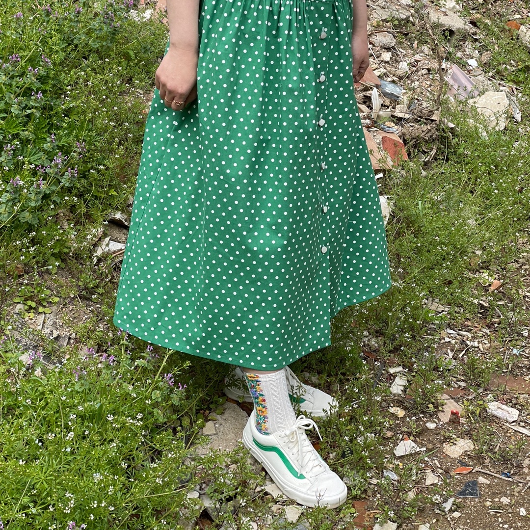 Vans Style 36 Marshmallow Jolly Green 착용 스타일 - 1