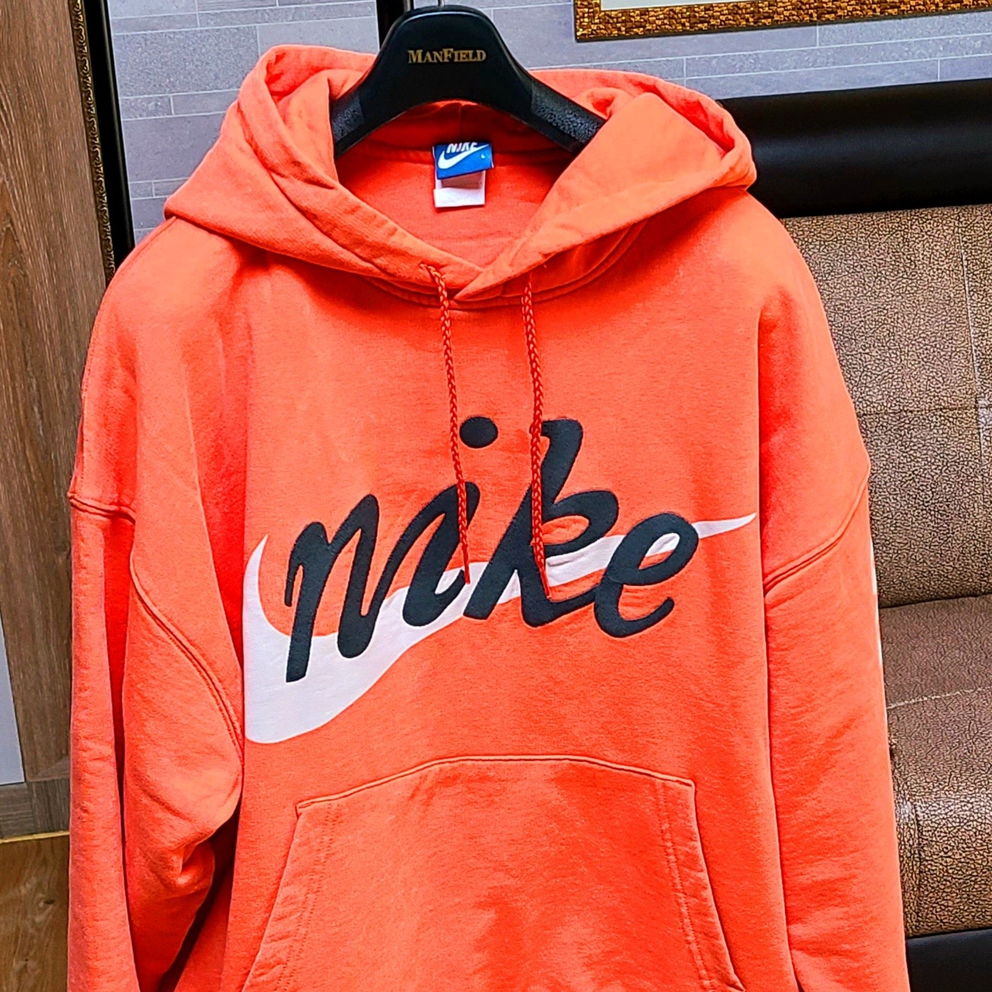 Nike x Cactus Plant Flea Market Shoebox Heavyweight Hooded Pullover Orange - Asia 착용 스타일