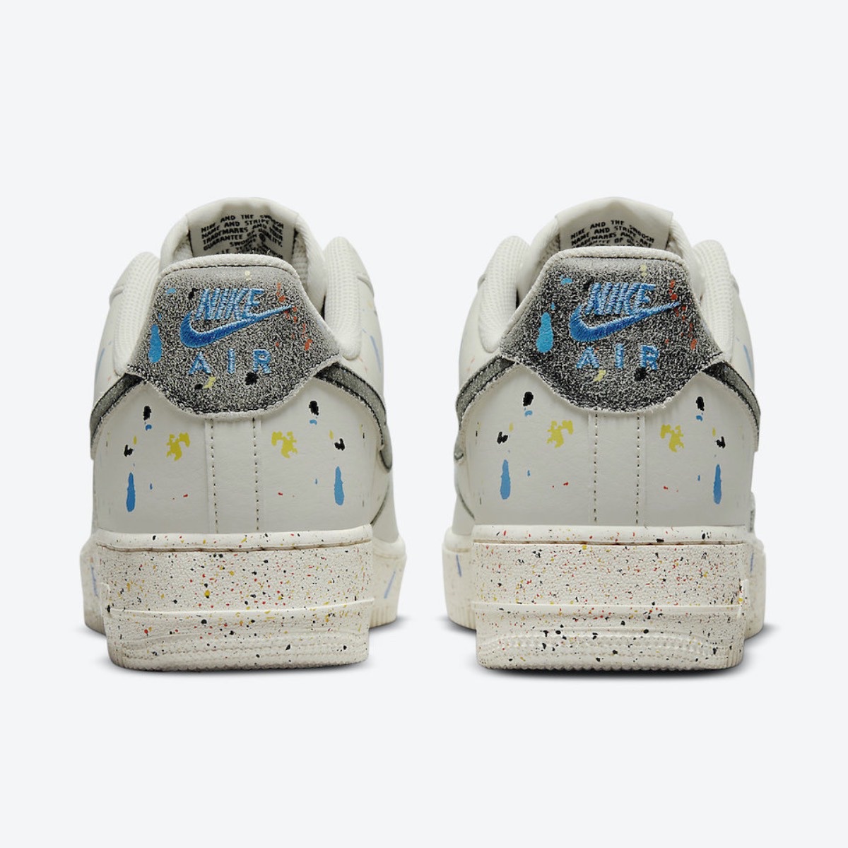 Nike Air Force 1 '07 LV8 Paint Splatter Light Bone, Nike Air Force 1 '07 LV8 Paint Splatter White 착용 스타일 - 5