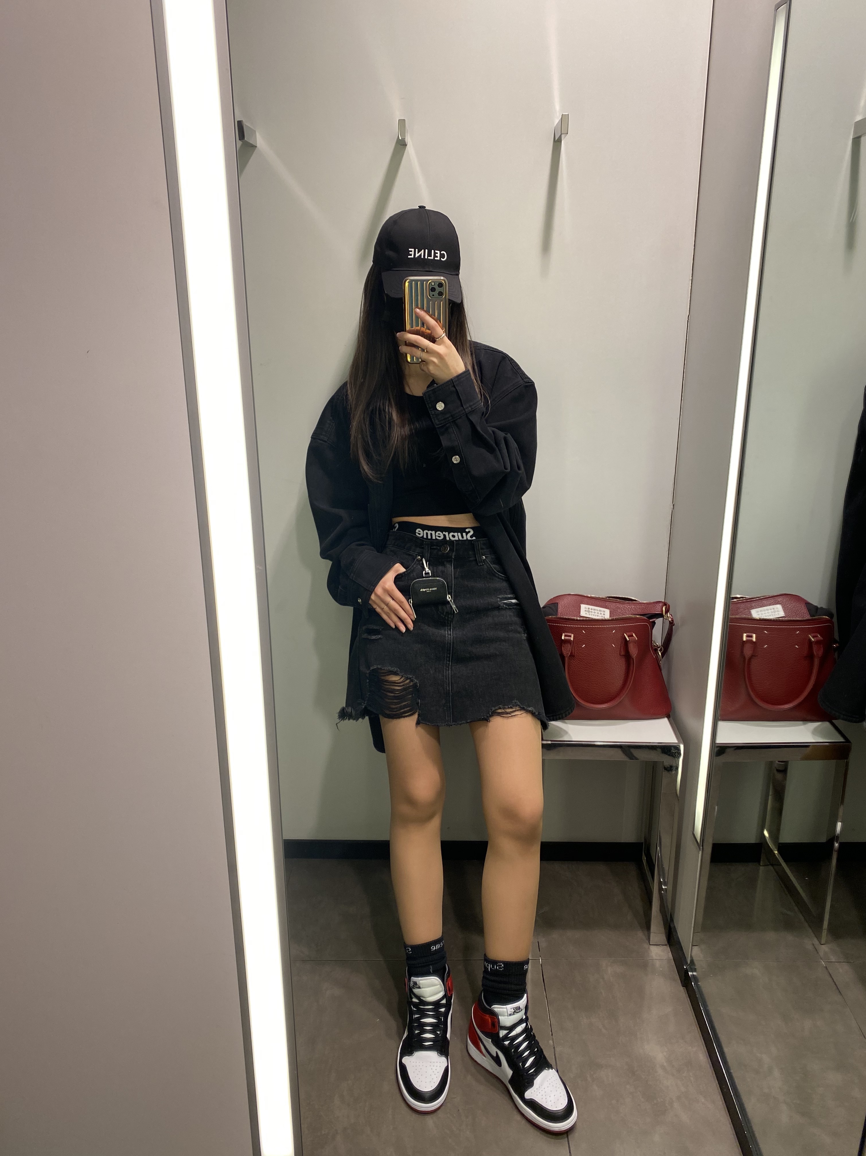 (W) Jordan 1 Retro High Satin Black Toe 착용 스타일
