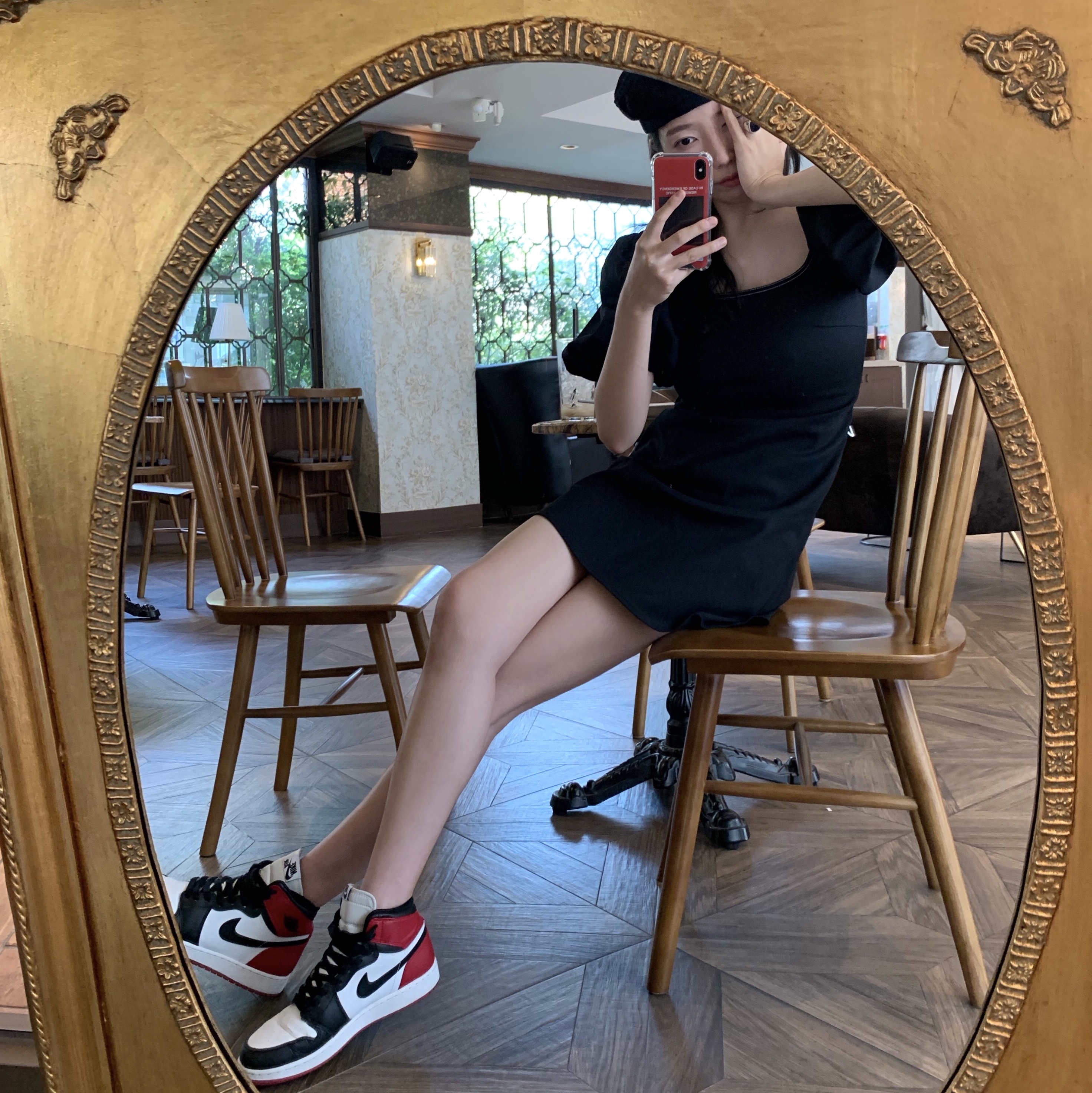 Jordan 1 Retro High OG Black Toe 2016, (GS) Jordan 1 Retro High OG Black Toe 2016 착용 스타일