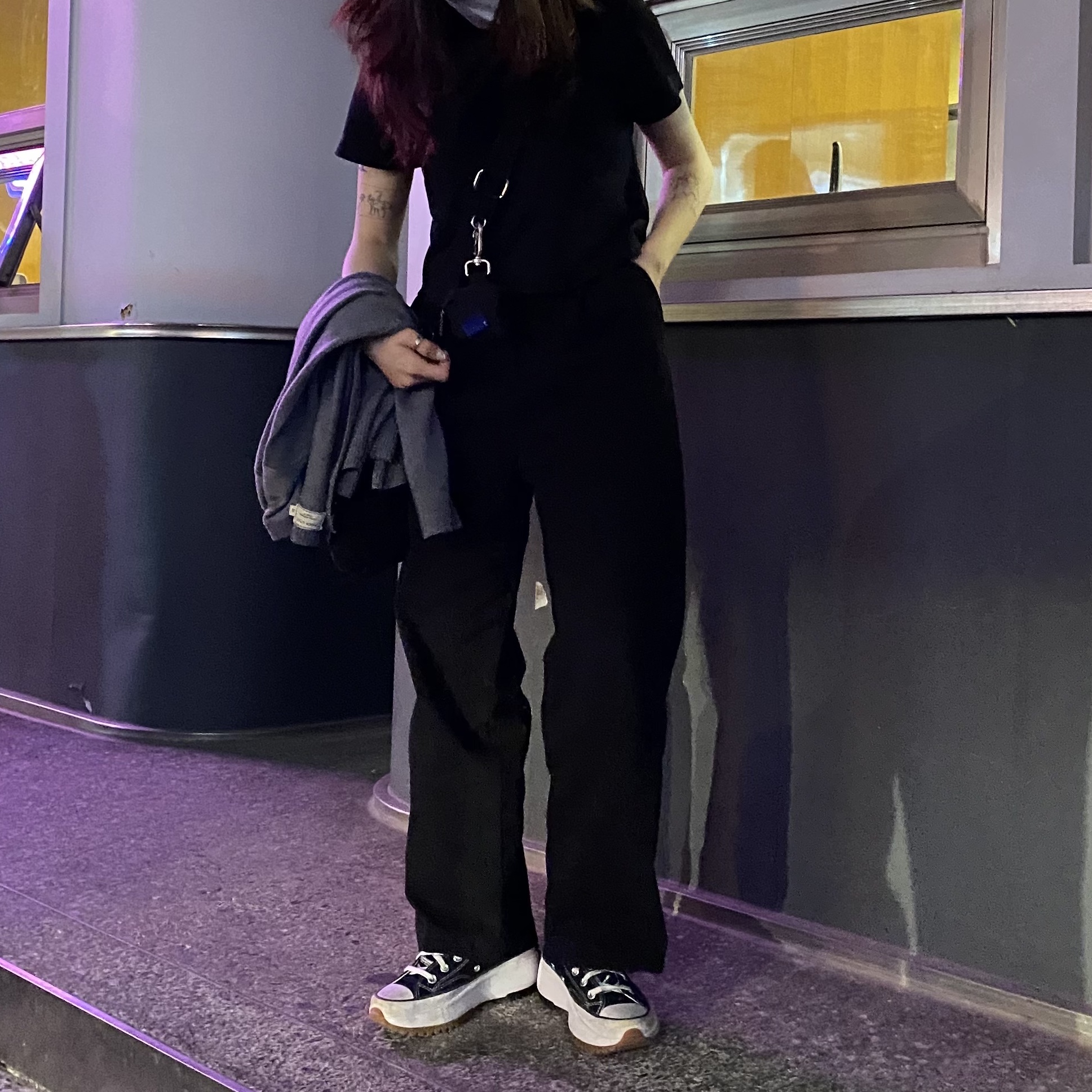 Converse Run Star Hike Hi Black White Gum 착용 스타일