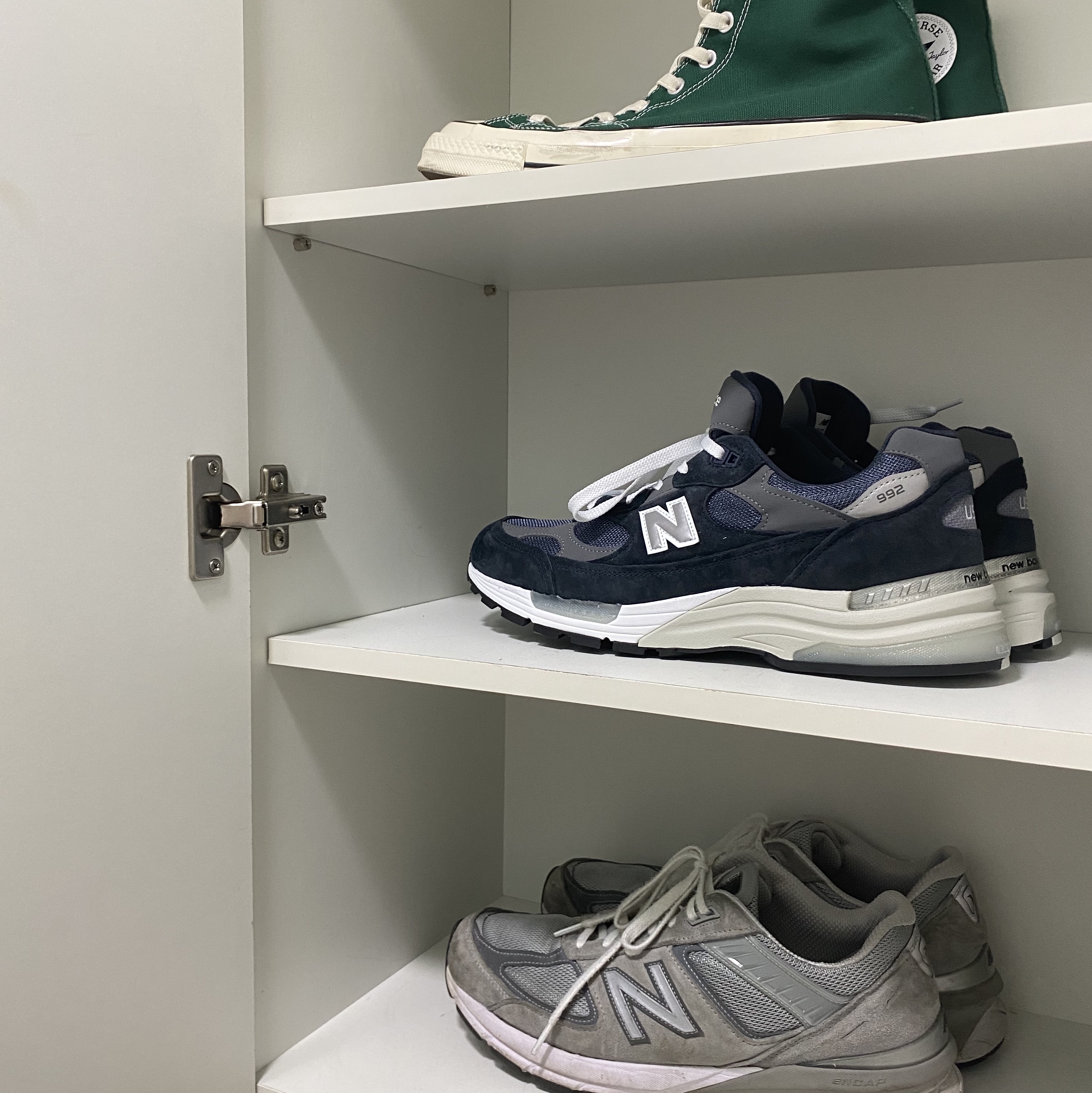 New Balance 992 Made in USA Navy, New Balance 990v5 Made in USA Grey - D Standard 착용 스타일 - 3