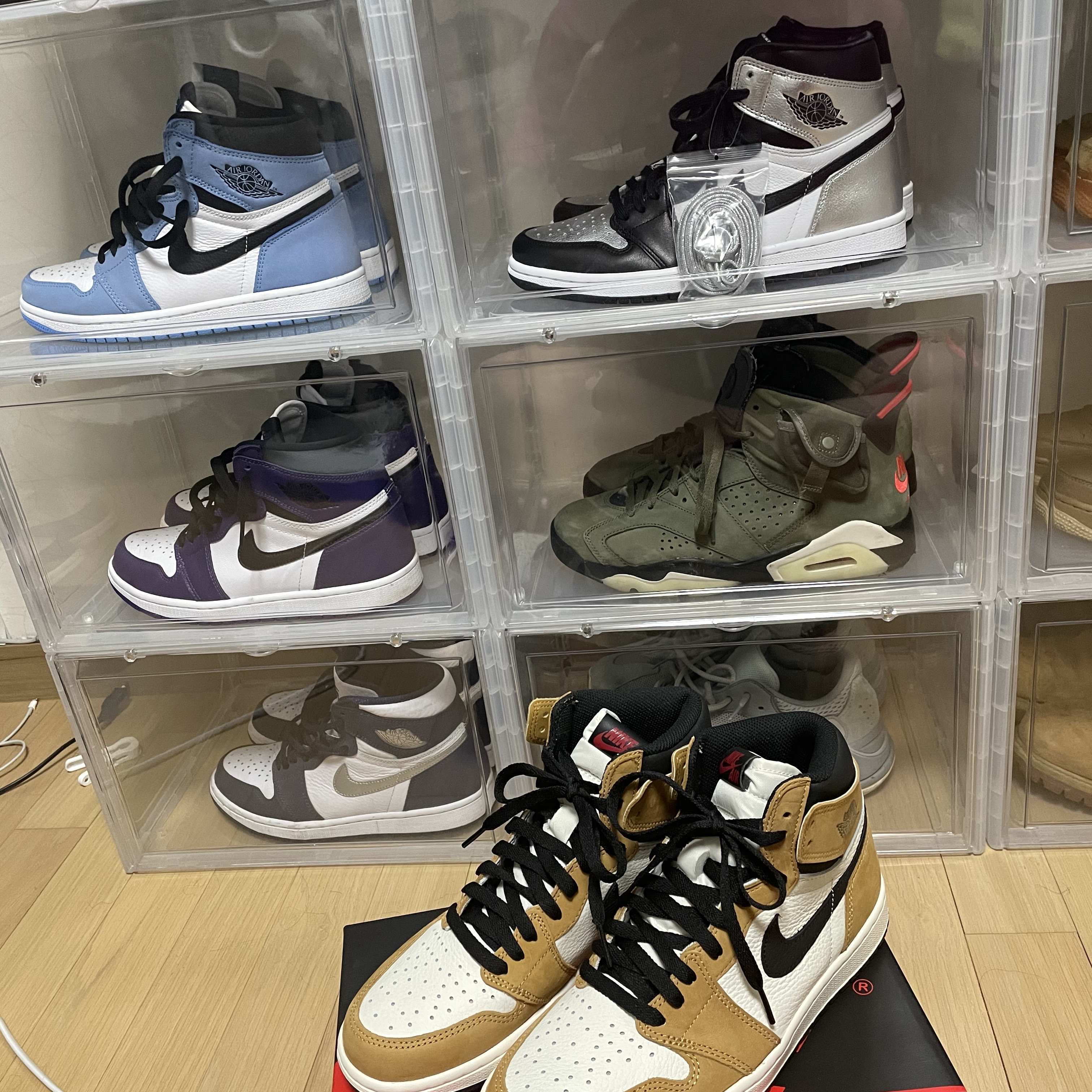 Jordan 1 Retro High OG University Blue, Jordan 1 Retro High OG CO.JP Midnight Navy μ°©μ© μ€νμΌ