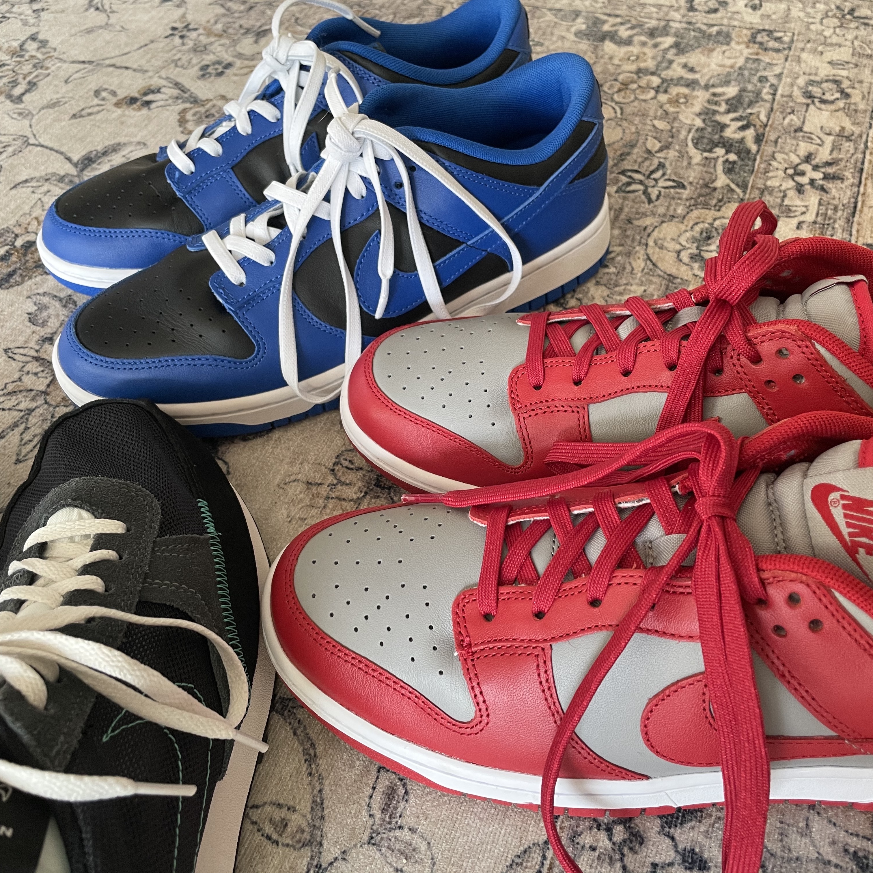 Nike Dunk Low Retro Medium Grey, Nike Dunk Low Retro Hyper Cobalt 착용 스타일