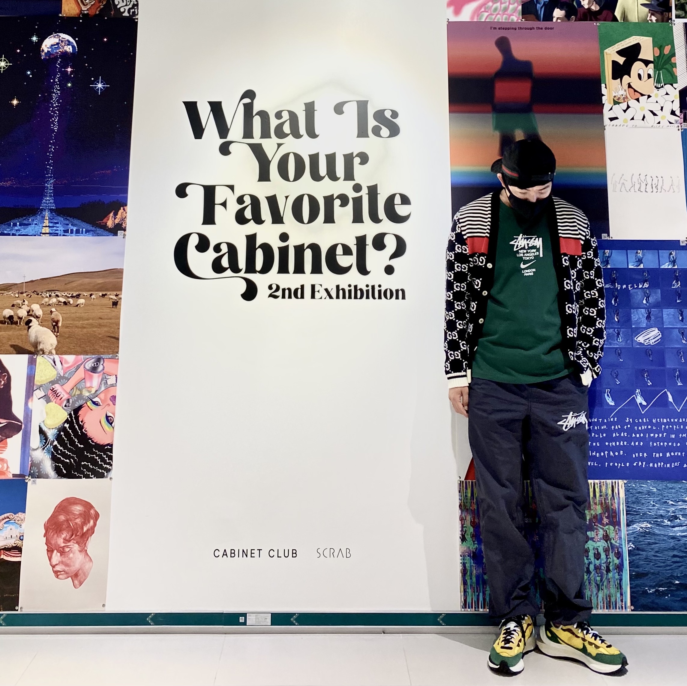 Nike x Sacai VaporWaffle Tour Yellow & Gorge Green Sail, Nike x Stussy WT T-Shirt Green - Asia 착용 스타일