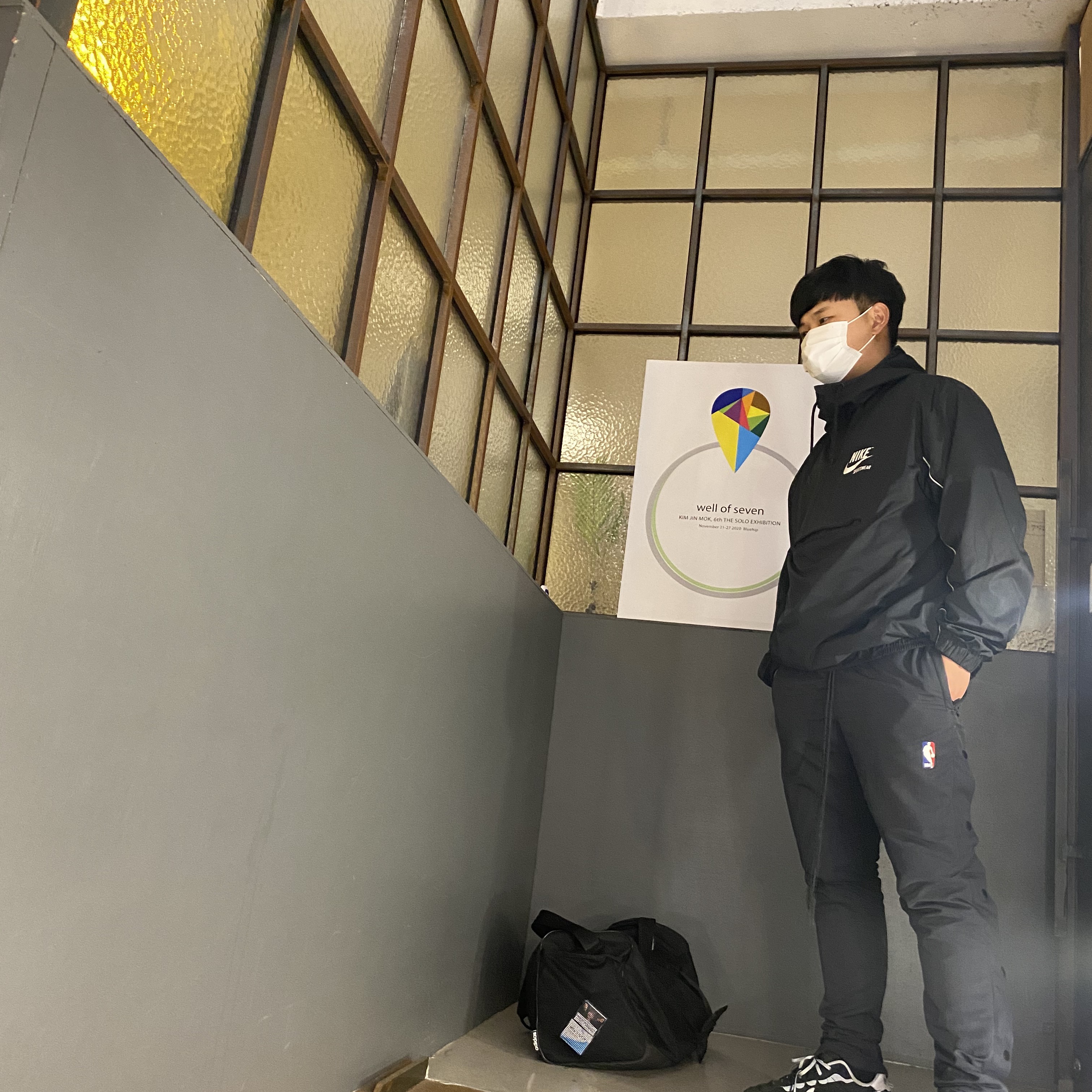 Nike x Sacai VaporWaffle Black White, Nike x Fear of God Warm Up Pants Off Noir 착용 스타일 - 2