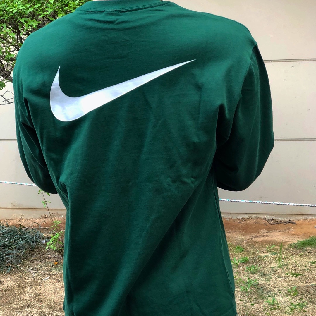 Nike x Stussy Big Swoosh LS T-Shirt Green - Asia 착용 스타일