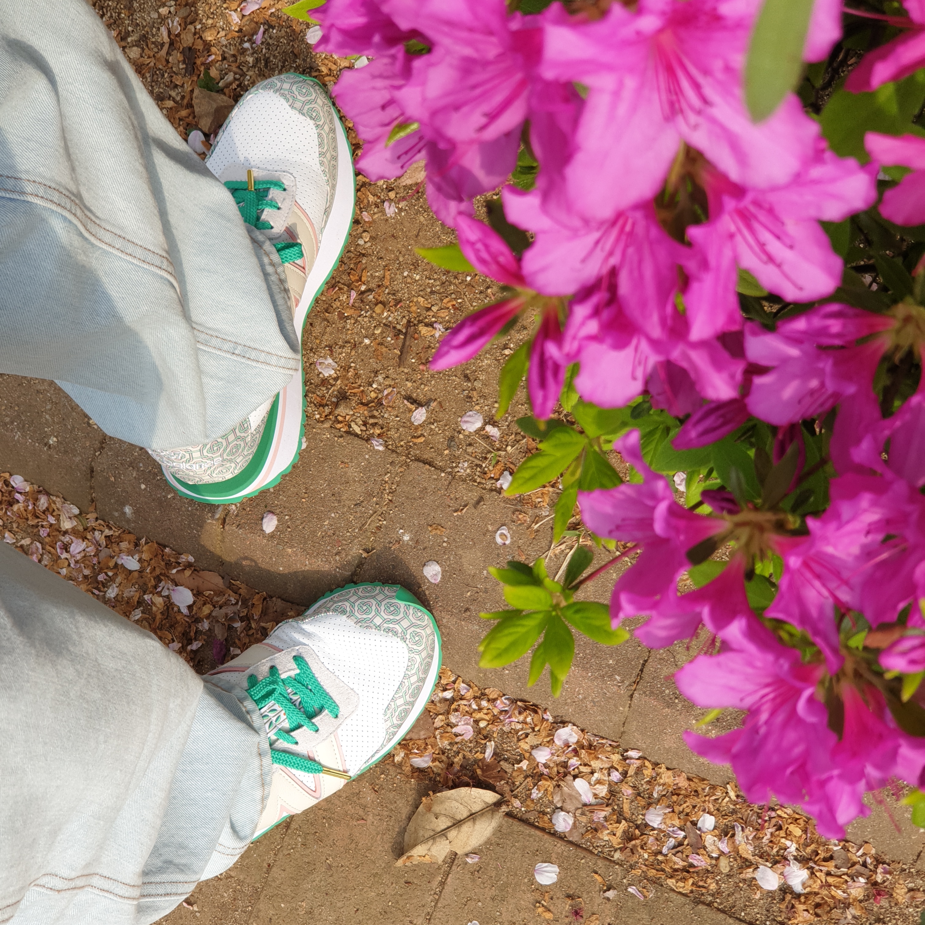 New Balance x Casablanca 237 Idealist Monogram White Green 착용 스타일
