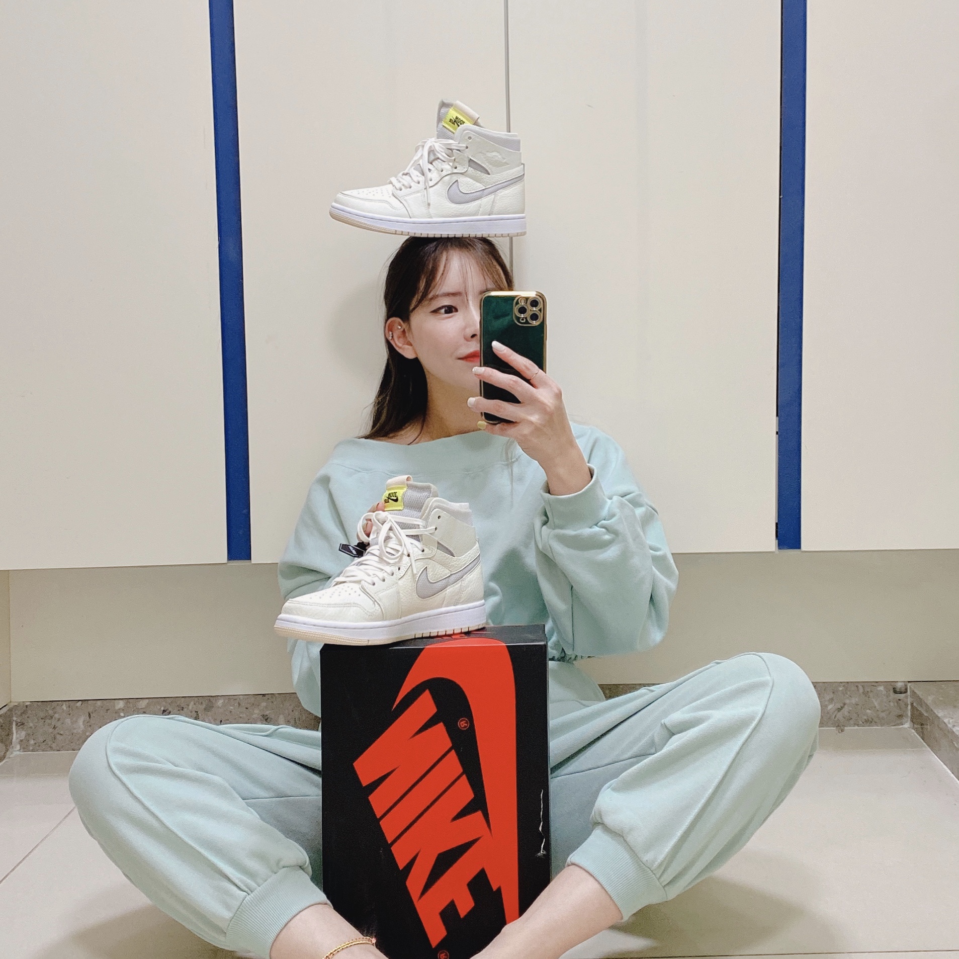 (W) Jordan 1 Zoom Air CMFT Sail 착용 스타일 - 2