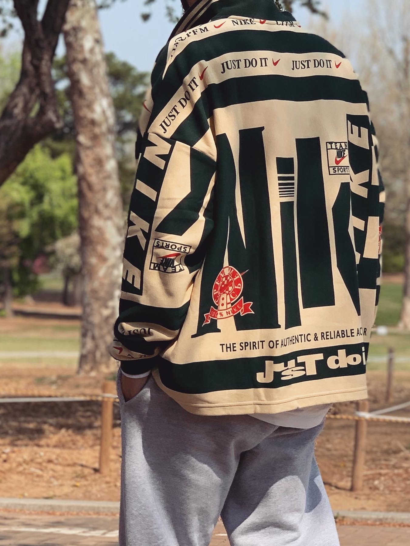 Nike x Cactus Plant Flea Market Long Sleeve Polo Natural - US/EU, Nike x Cactus Plant Flea Market Long Sleeve Polo Natural - Asia 착용 스타일 - 2