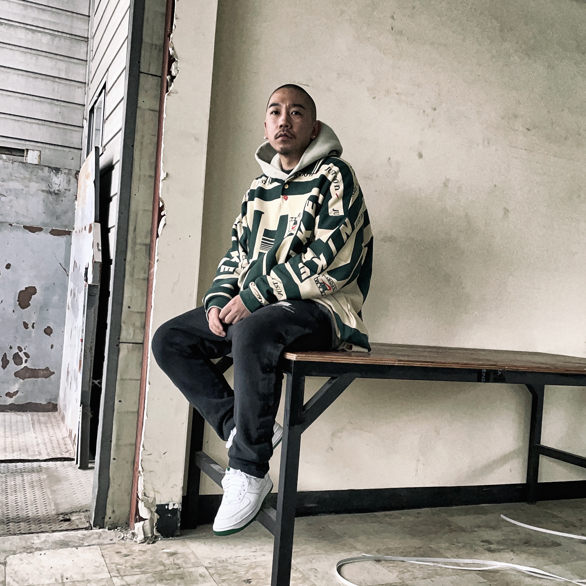 Nike x Cactus Plant Flea Market Long Sleeve Polo Natural - US/EU, Nike x Cactus Plant Flea Market Long Sleeve Polo Natural - Asia 착용 스타일 - 2