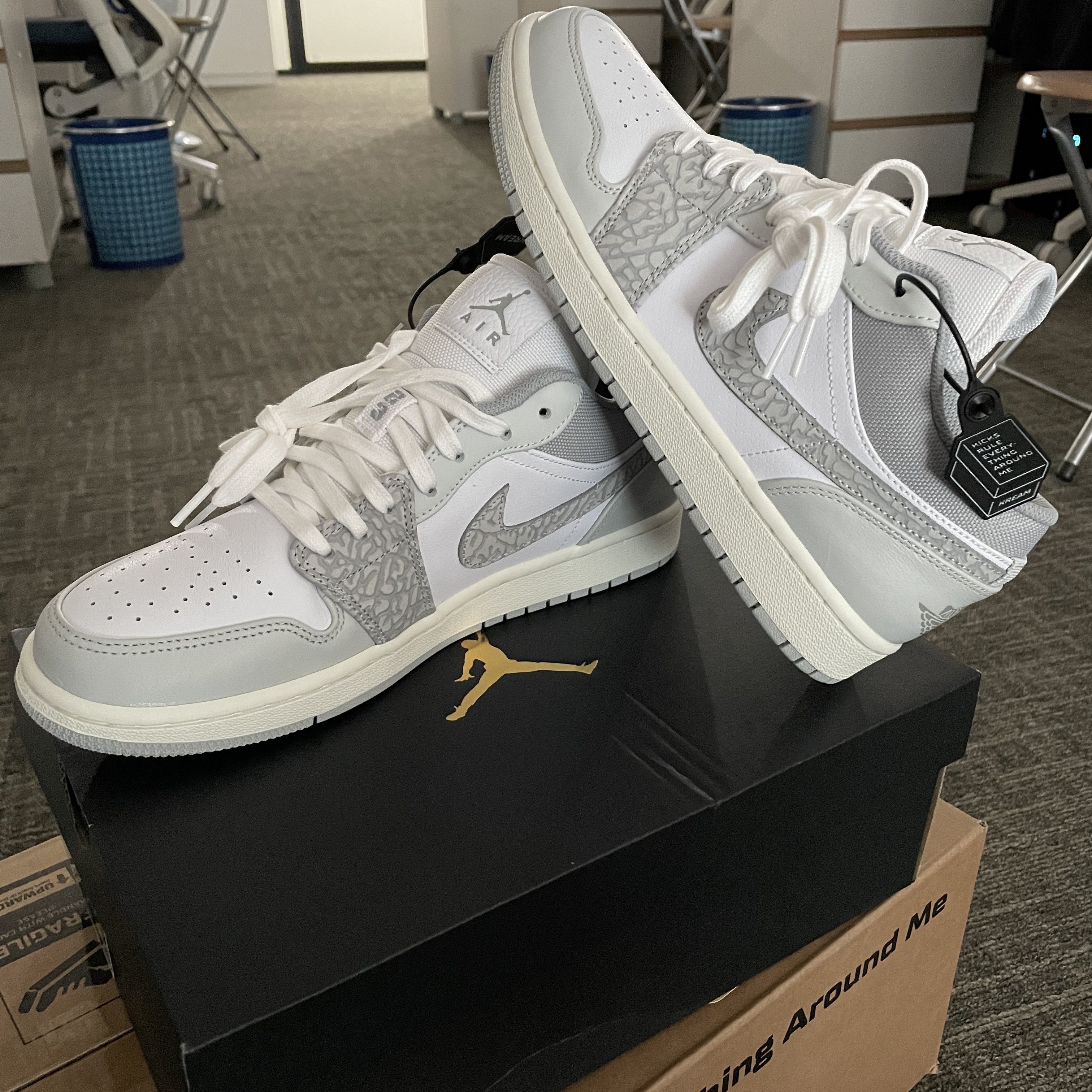 Jordan 1 Low PRM Elephant Print 착용 스타일 - 1
