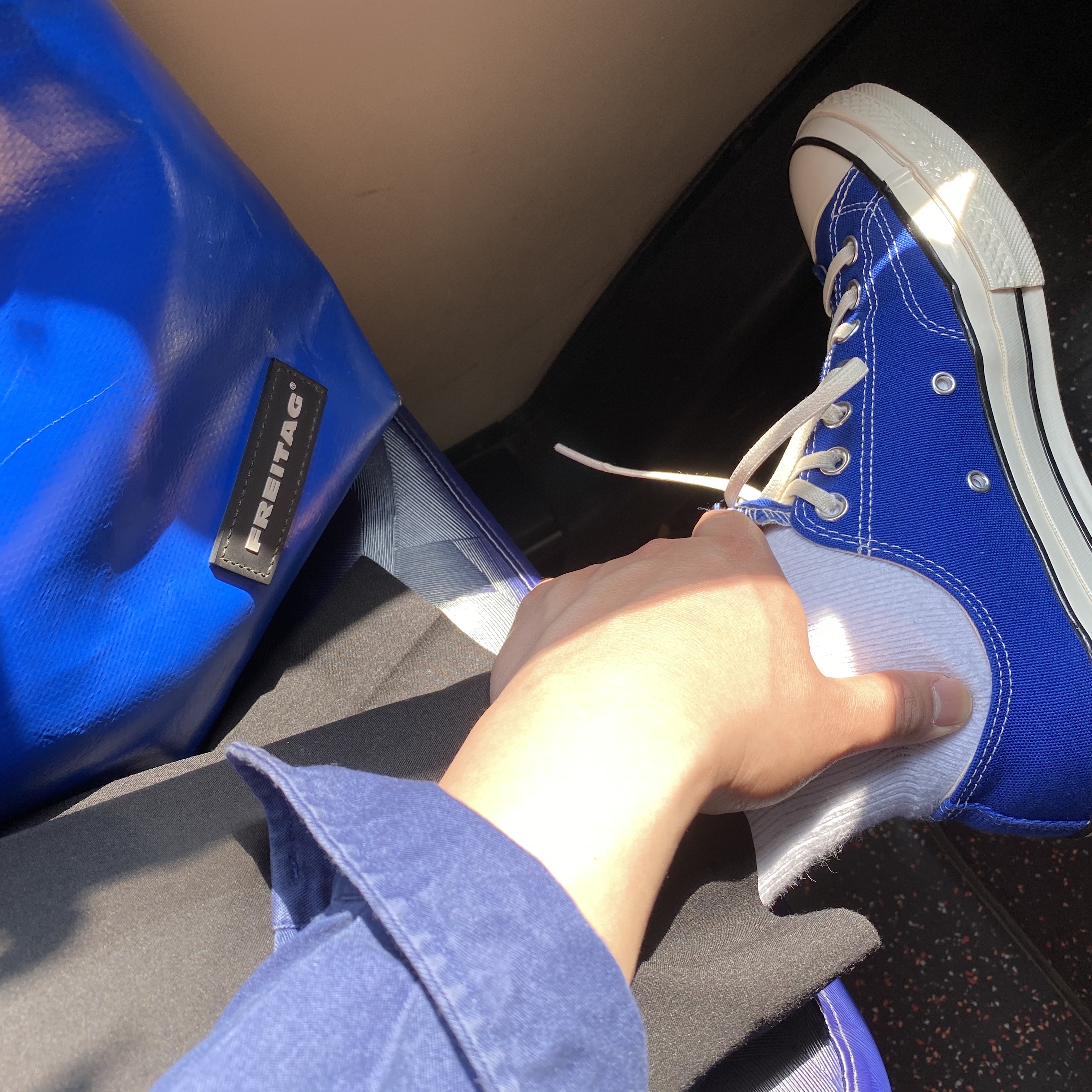 Converse Chuck 70 Ox Vintage Canvas Rush Blue 착용 스타일