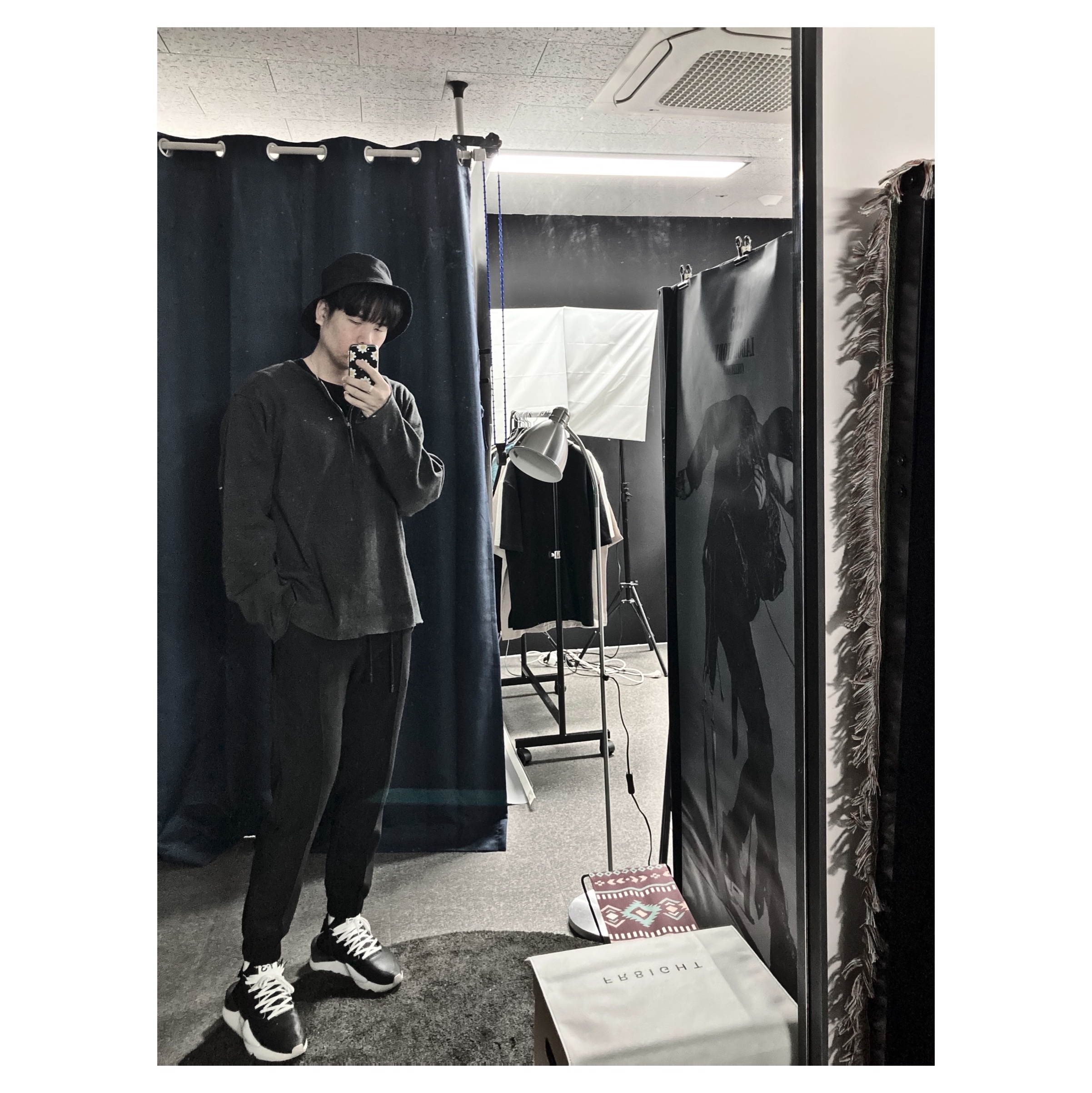 Y-3 Kaiwa Black White 착용 스타일