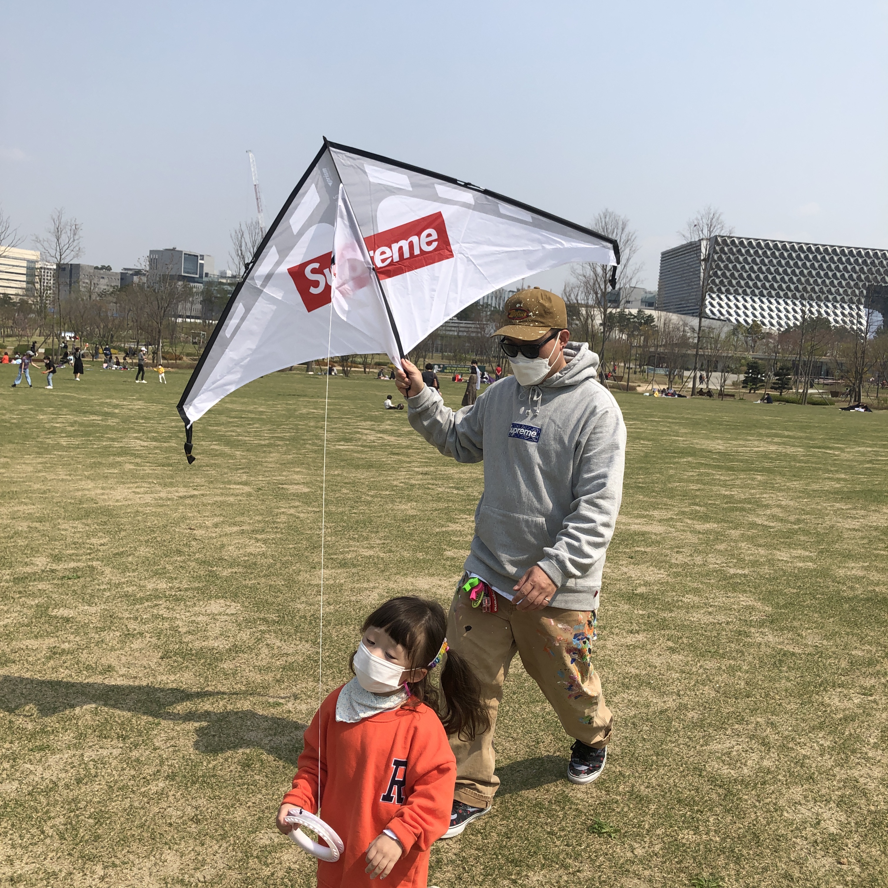 Supreme Bandana Box Logo Hooded Sweatshirt Heather Grey - 19FW 착용 스타일