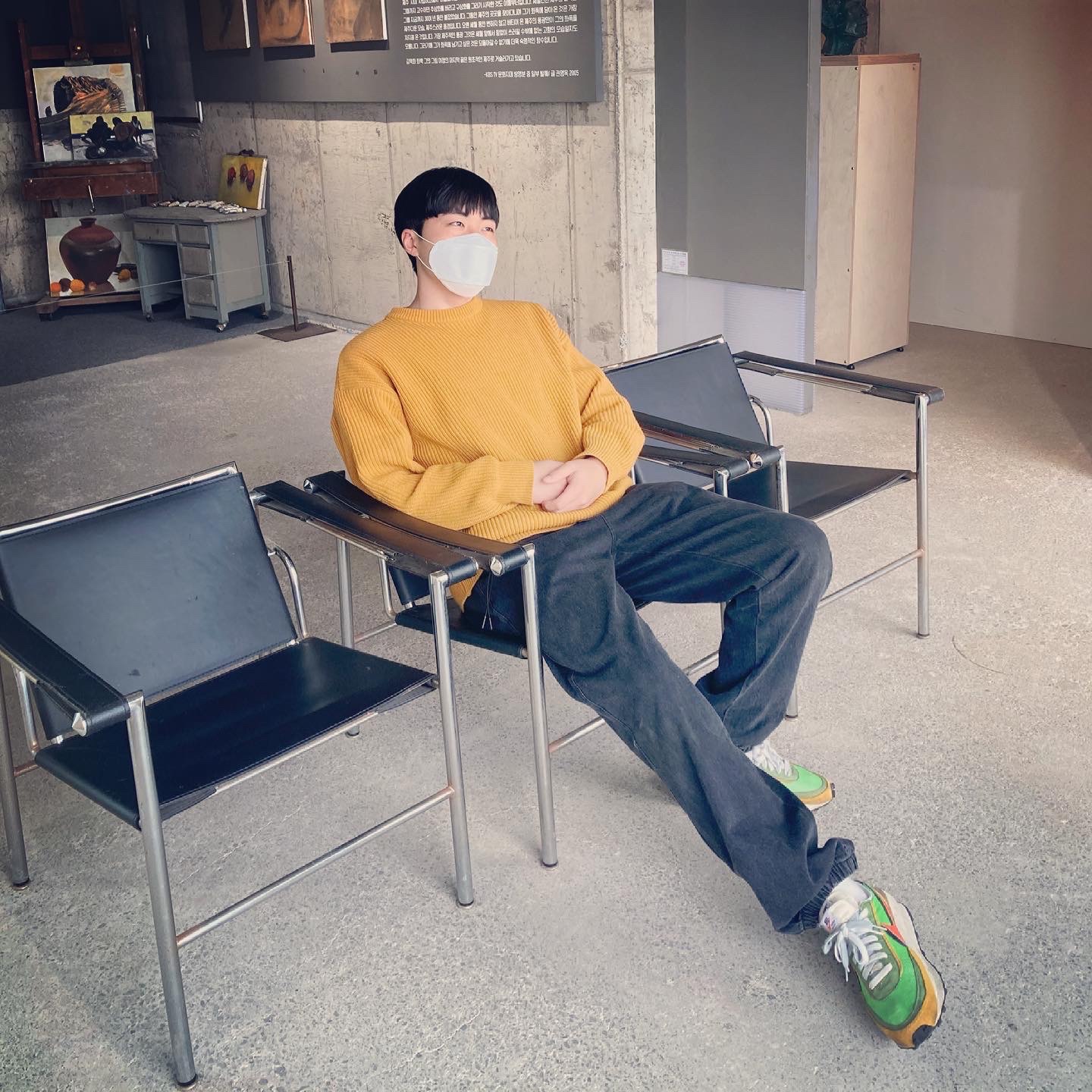 Nike x Sacai LDWaffle Green Multi 착용 스타일