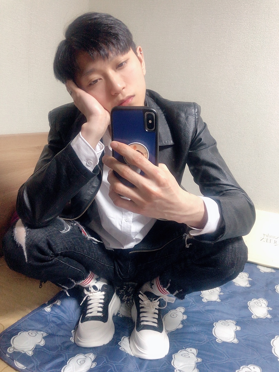 Alexander McQueen Tread Slick Lace Up Black White ์ฐฉ์ฉ ์คํ์ผ - 2
