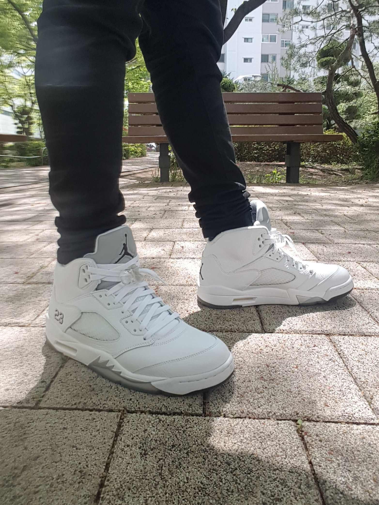 Jordan 5 Retro Metallic White 2015 착용 스타일