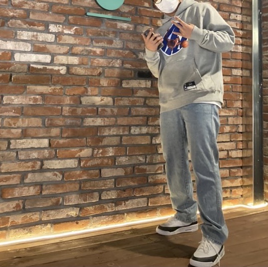 Jordan 3 x Fragment Retro SP White Black, Jordan x Fragment Image Pullover Hoodie Grey - US/EU 착용 스타일