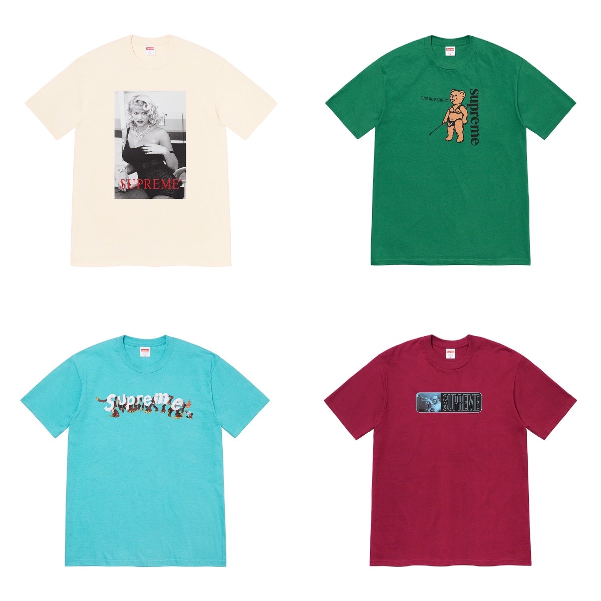 Supreme Toy Pile T-Shirt Black - 21SS, Supreme Anna Nicole Smith T-Shirt Natural - 21SS 착용 스타일 - 4