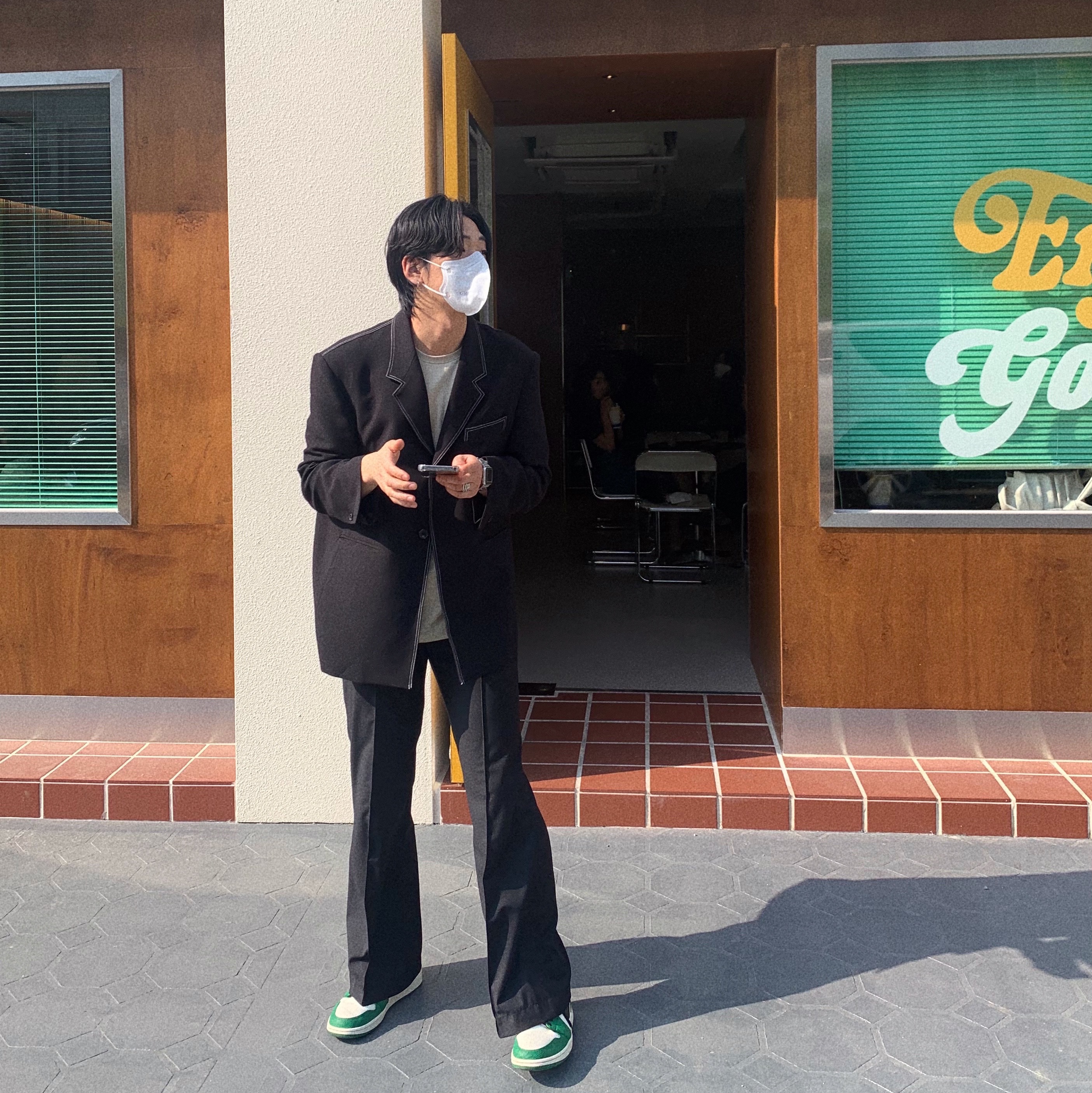 Jordan 1 Mid Pine Green 착용 스타일 - 4