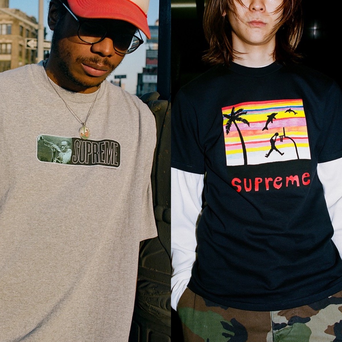 Supreme Toy Pile T-Shirt Black - 21SS, Supreme Anna Nicole Smith T-Shirt Natural - 21SS 착용 스타일 - 3