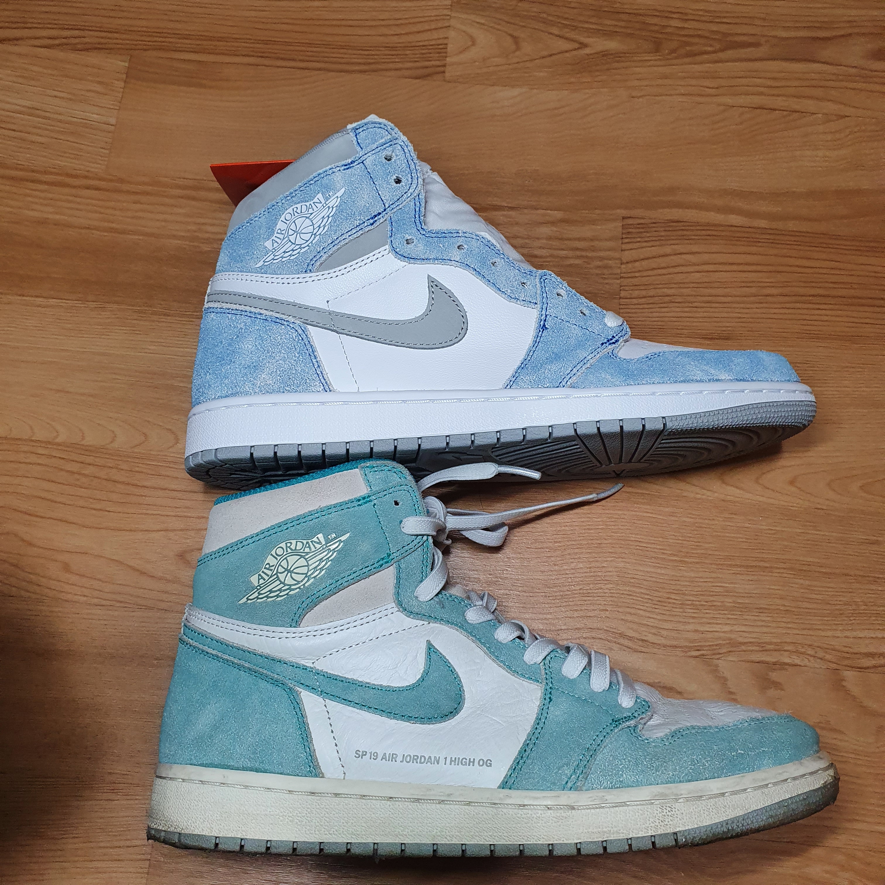 Jordan 1 Retro High OG Hyper Royal, Jordan 1 Retro High OG Turbo Green 착용 스타일 - 2