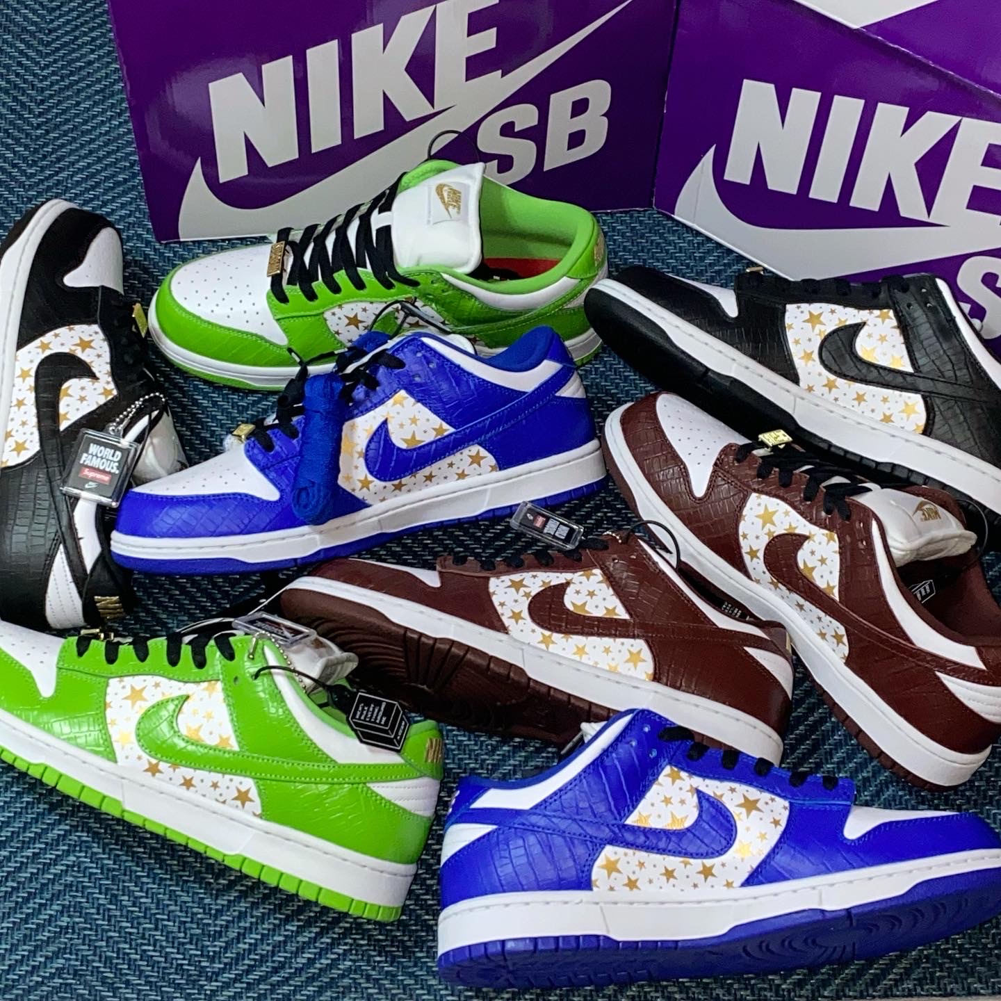 Nike x Supreme SB Dunk Low Black, Nike x Supreme SB Dunk Low Barkroot Brown 착용 스타일 - 1