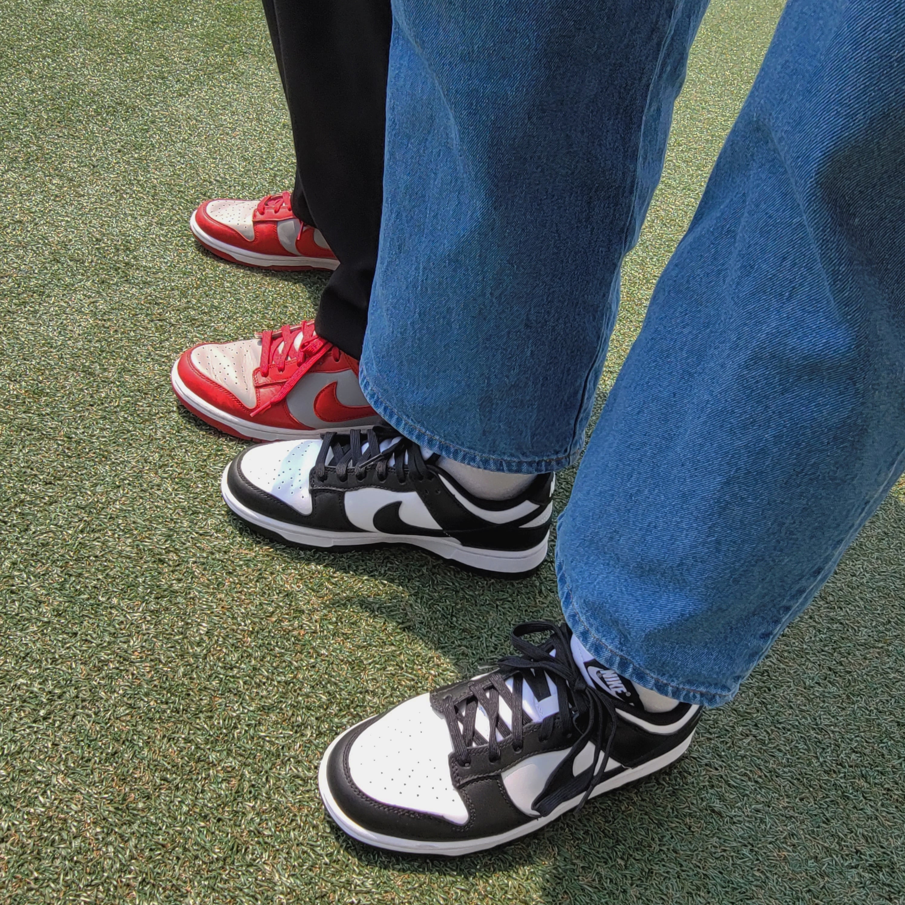 Nike Dunk Low Retro Black, Nike Dunk Low Retro Medium Grey 착용 스타일