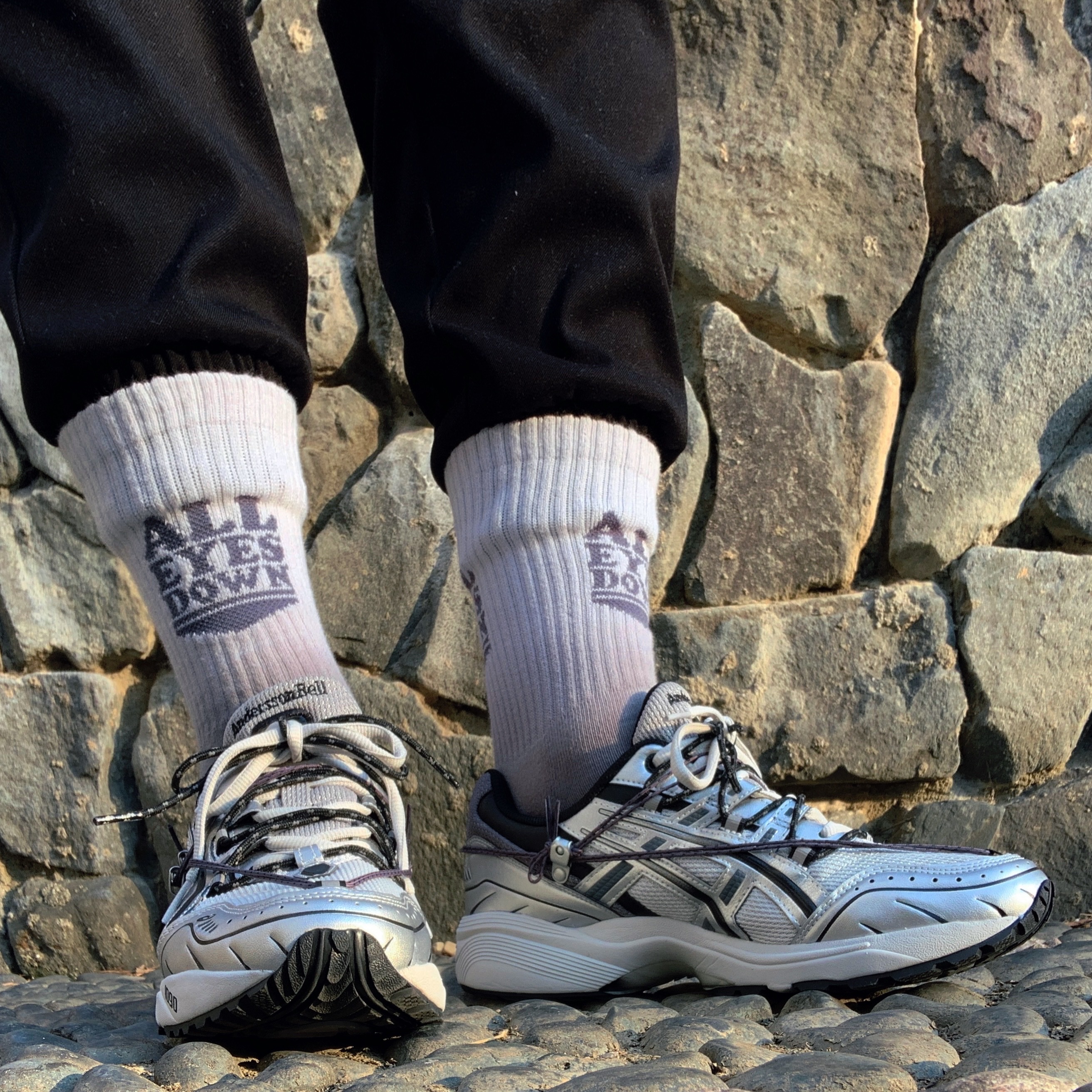 Asics x Andersson Bell Gel-1090 Glacier Grey Silver 착용 스타일