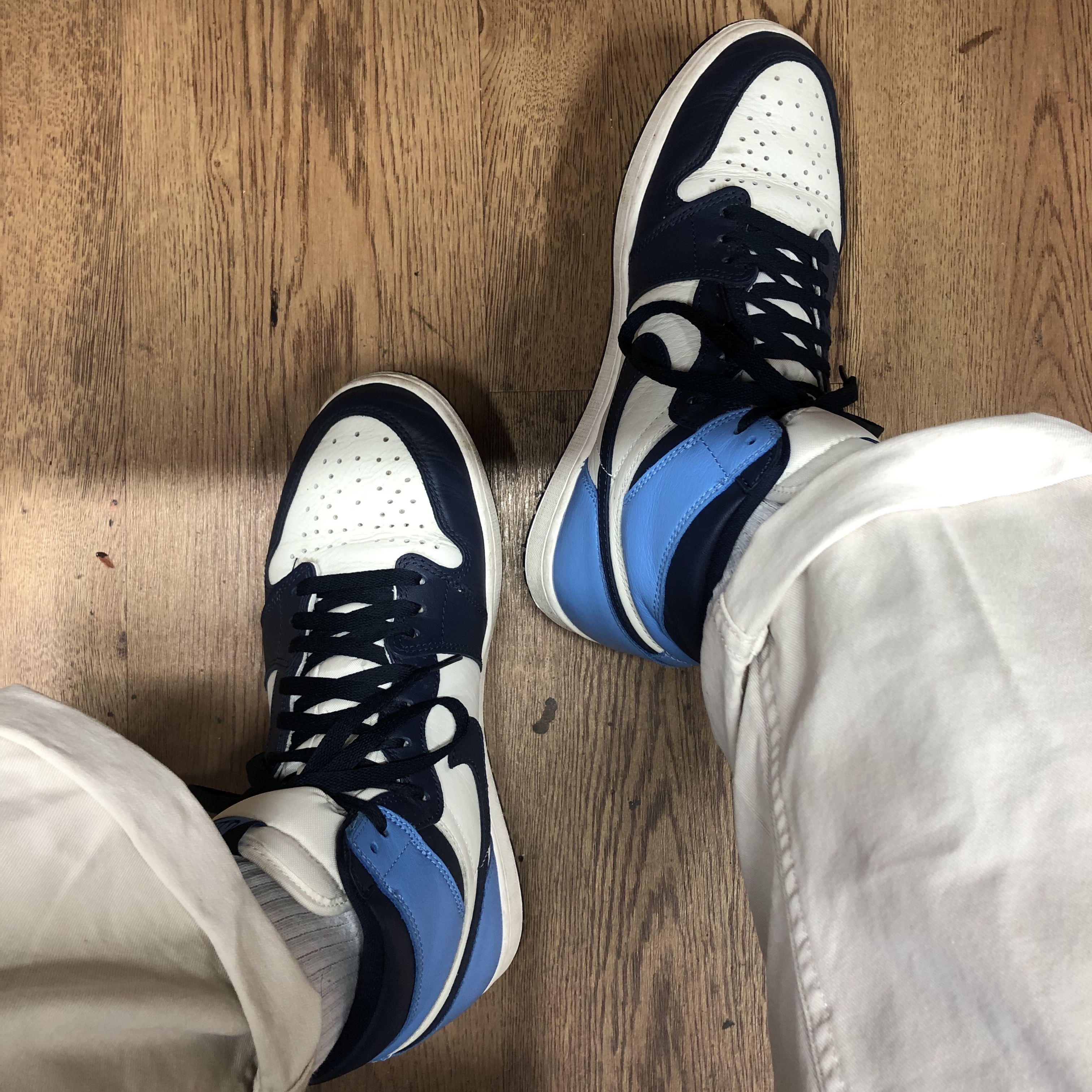 Jordan 1 Retro High Obsidian UNC, Supreme Loose Gauge Beanie Aqua - 20FW 착용 스타일 - 2