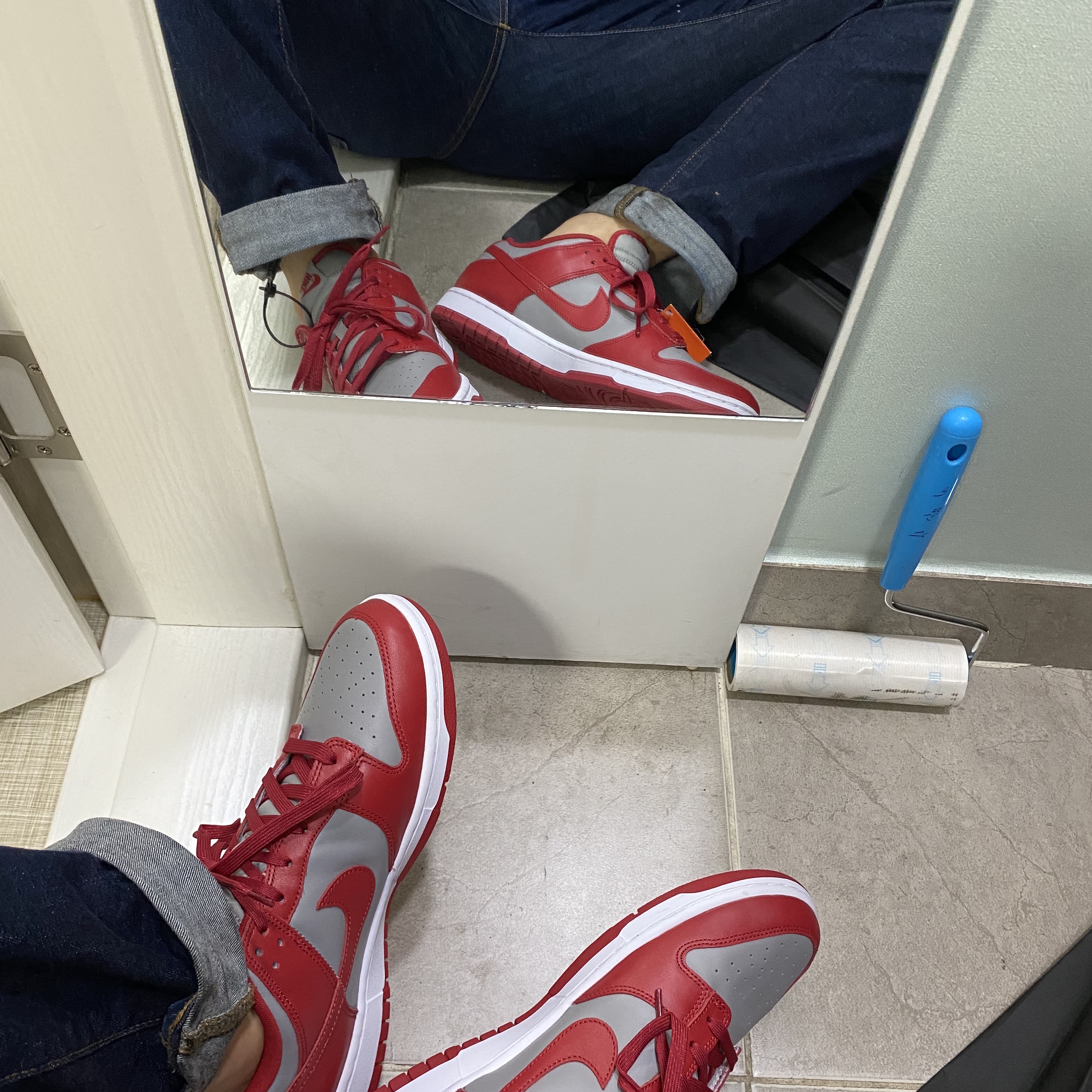 Nike Dunk Low Retro Medium Grey 착용 스타일 - 4