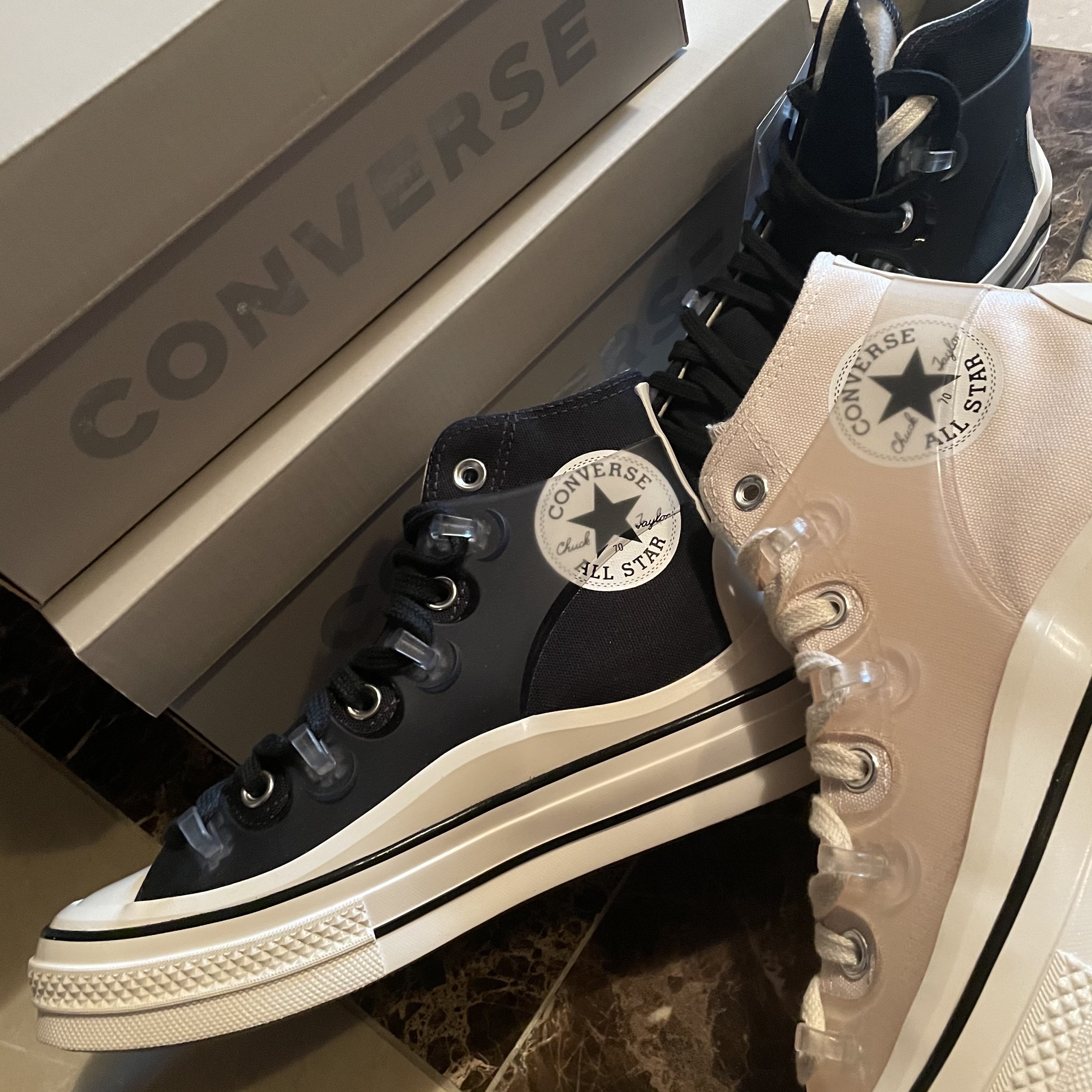 Converse x Kim Jones Chuck 70 Utility Wave High Black, Converse x Kim Jones Chuck 70 Utility Wave High Natural Ivory 착용 스타일 - 1