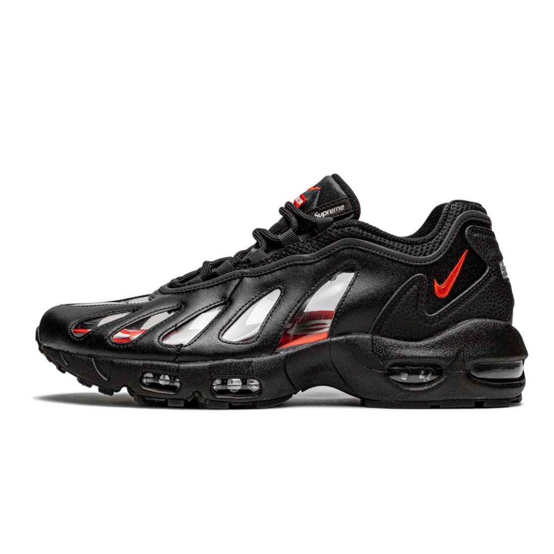 Nike x Supreme Air Max 96 Black 착용 스타일 - 3