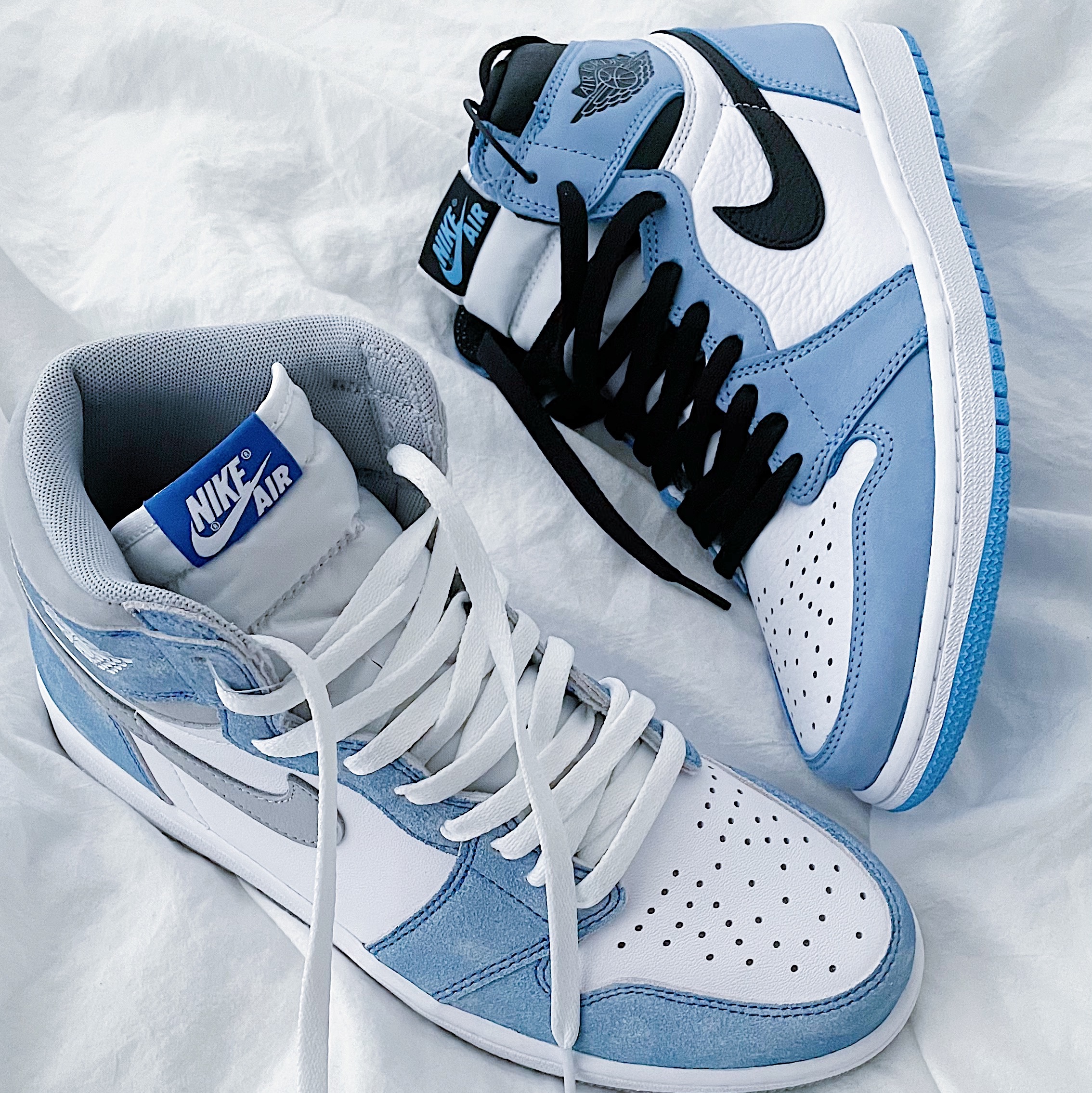 Jordan 1 Retro High OG Hyper Royal, Jordan 1 Retro High OG University Blue 착용 스타일