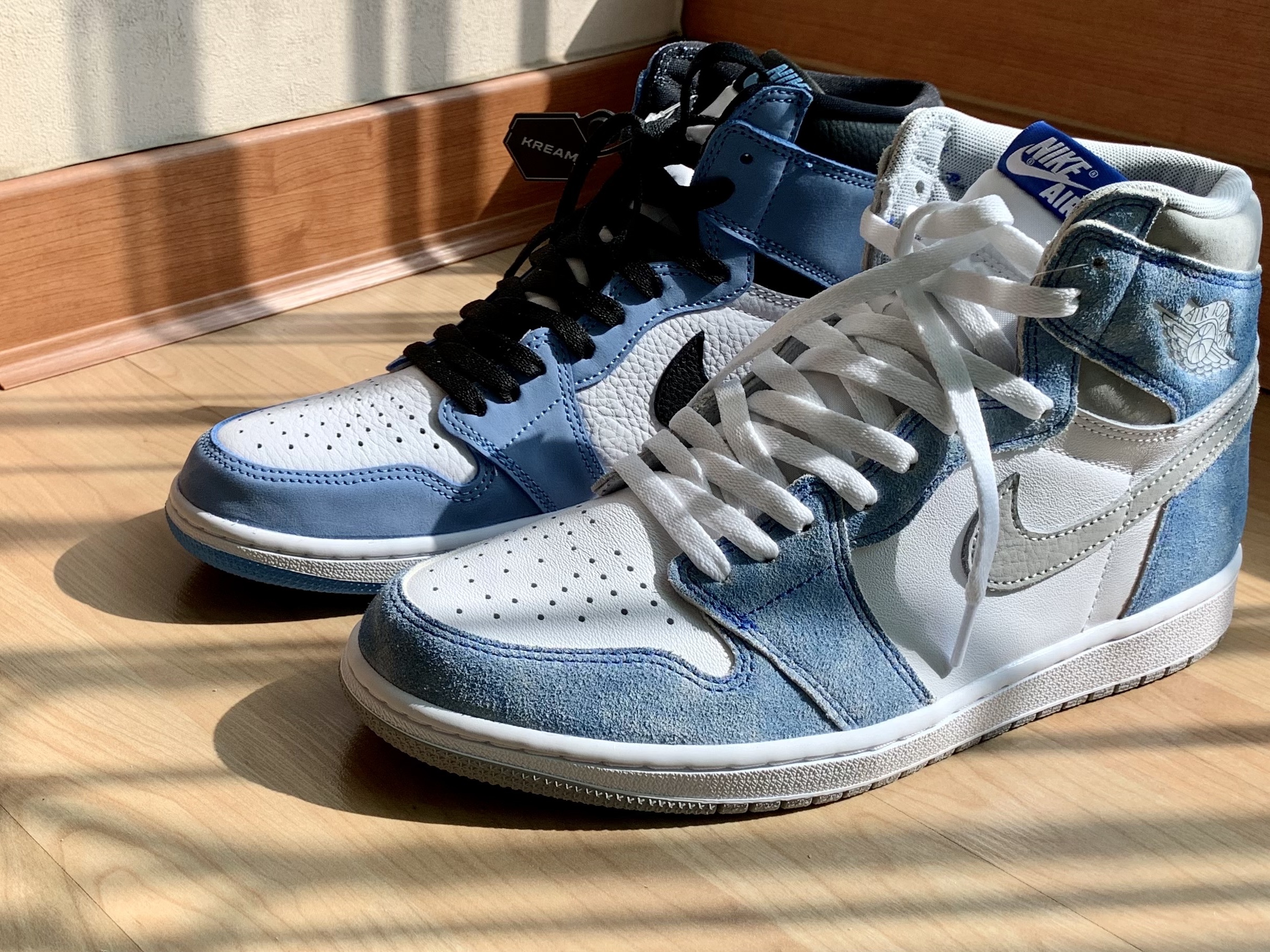 Jordan 1 Retro High OG Hyper Royal, Jordan 1 Retro High OG University Blue 착용 스타일 - 1