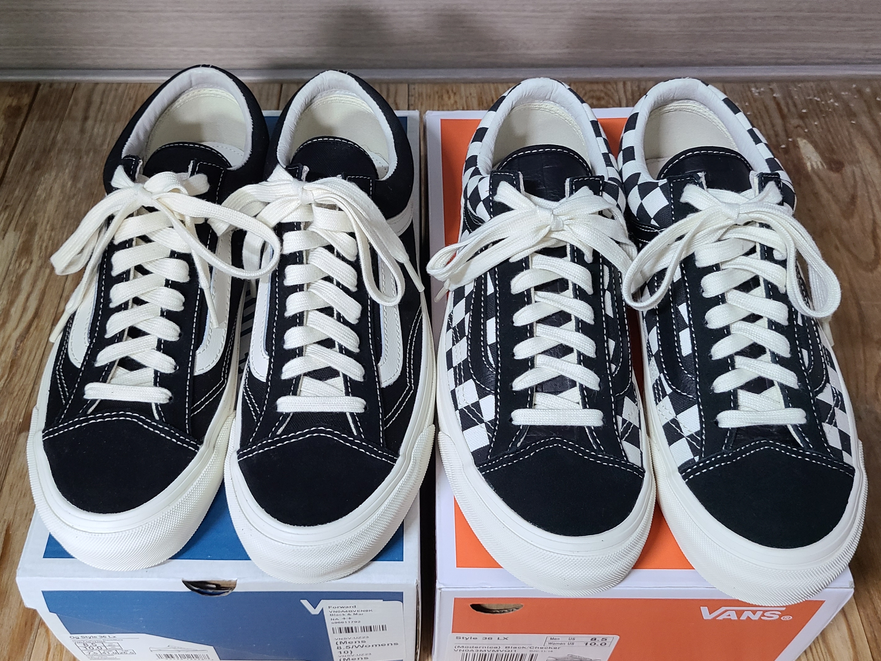 Vans Vault Style 36 Black White, Vans Vault x Modernica Style 36 LX Checkerboard 착용 스타일 - 1