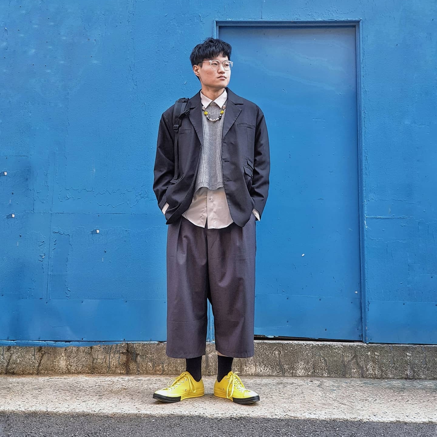 Converse x Undercover Chuck 70 Ox Yellow 착용 스타일 - 1