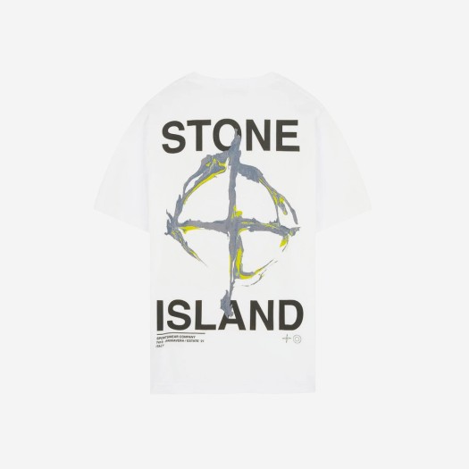 스톤 아일랜드 2NS85 마블 쓰리 티셔츠 화이트 - 21SS