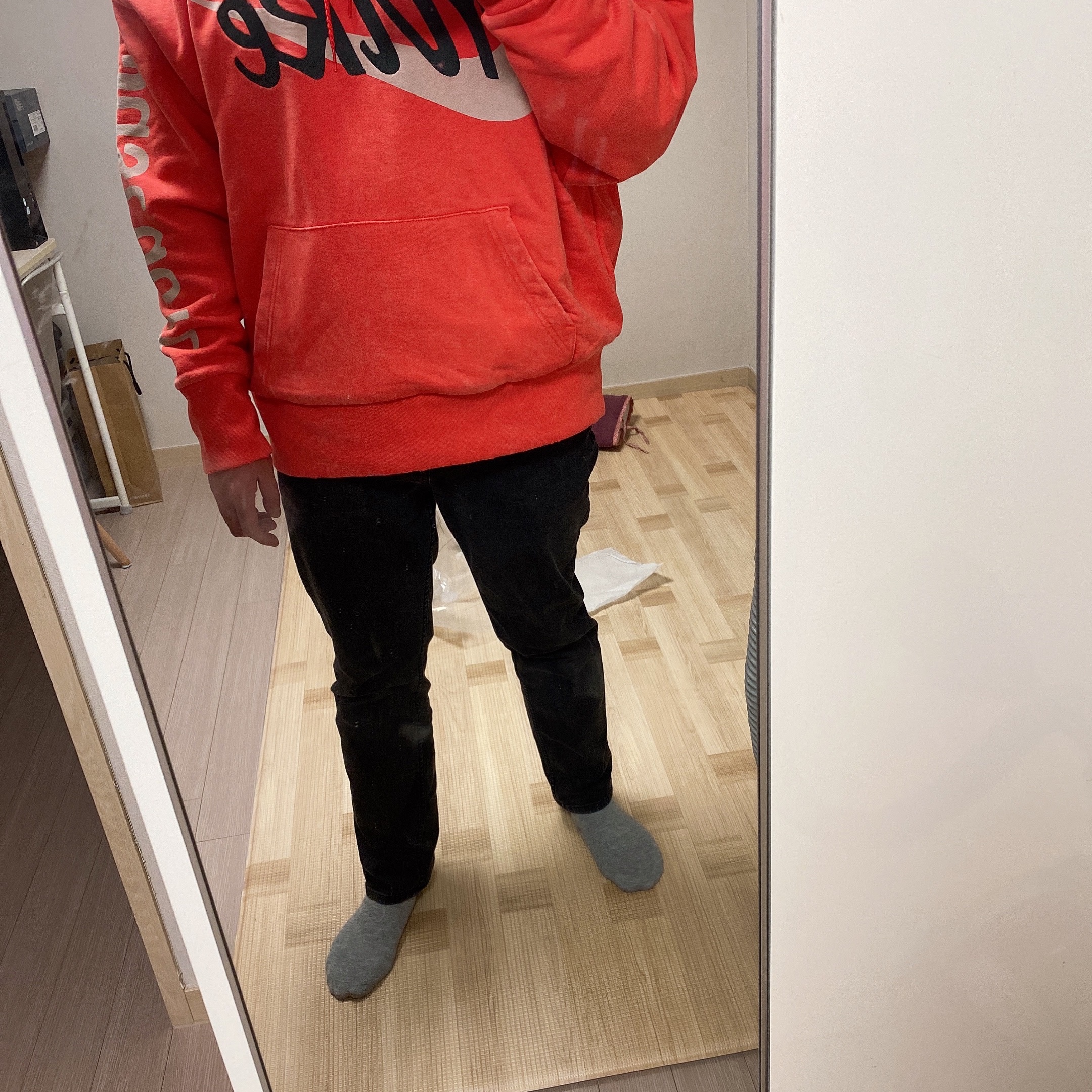 Nike x Cactus Plant Flea Market Shoebox Heavyweight Hooded Pullover Orange - Asia 착용 스타일 - 2