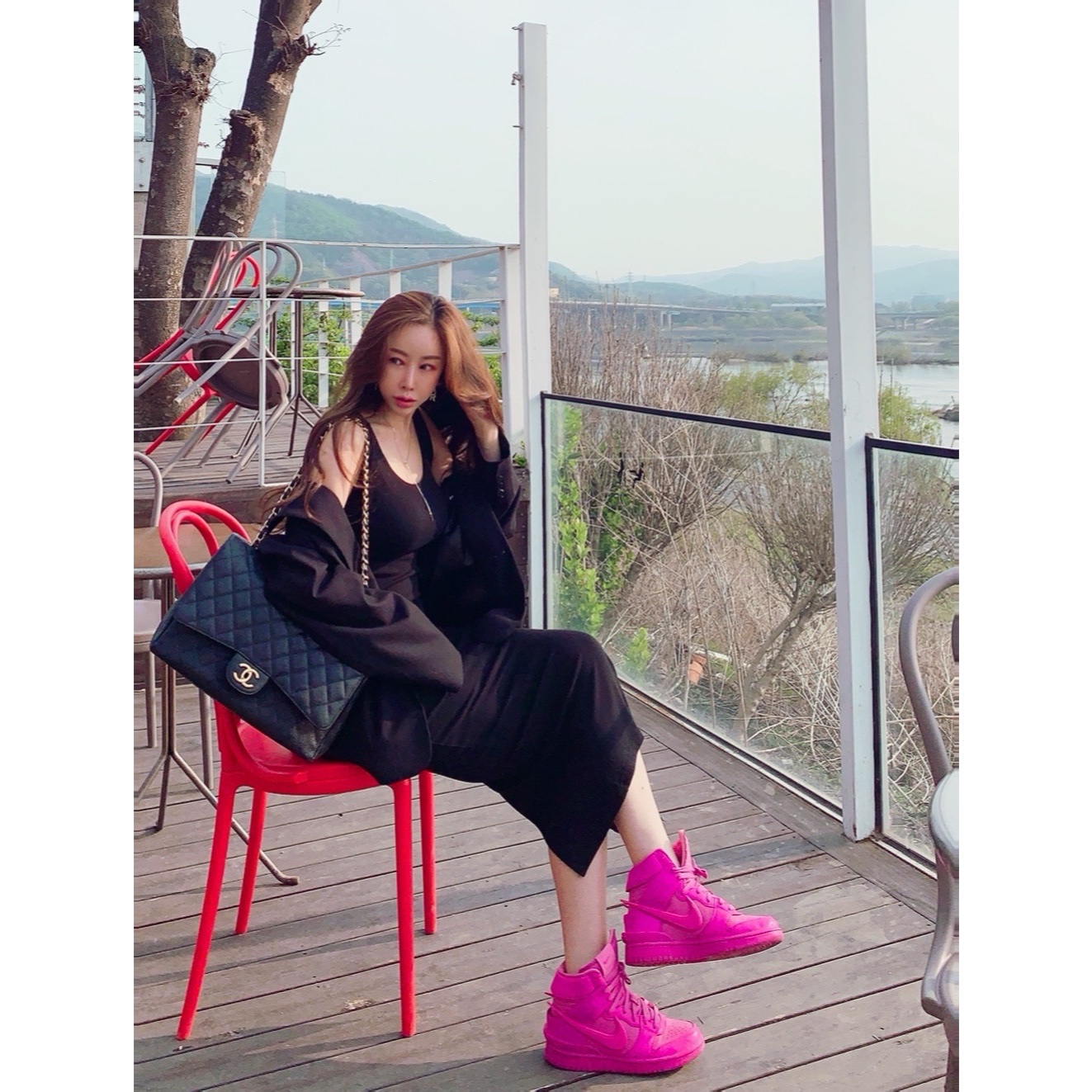 Nike x Ambush Dunk High Cosmic Fuchsia 착용 스타일