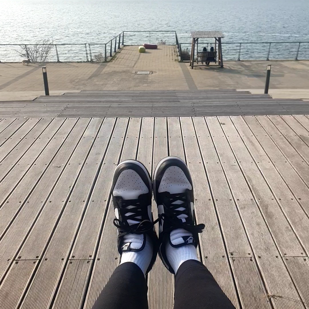 Nike Dunk Low Retro Black 착용 스타일 - 1