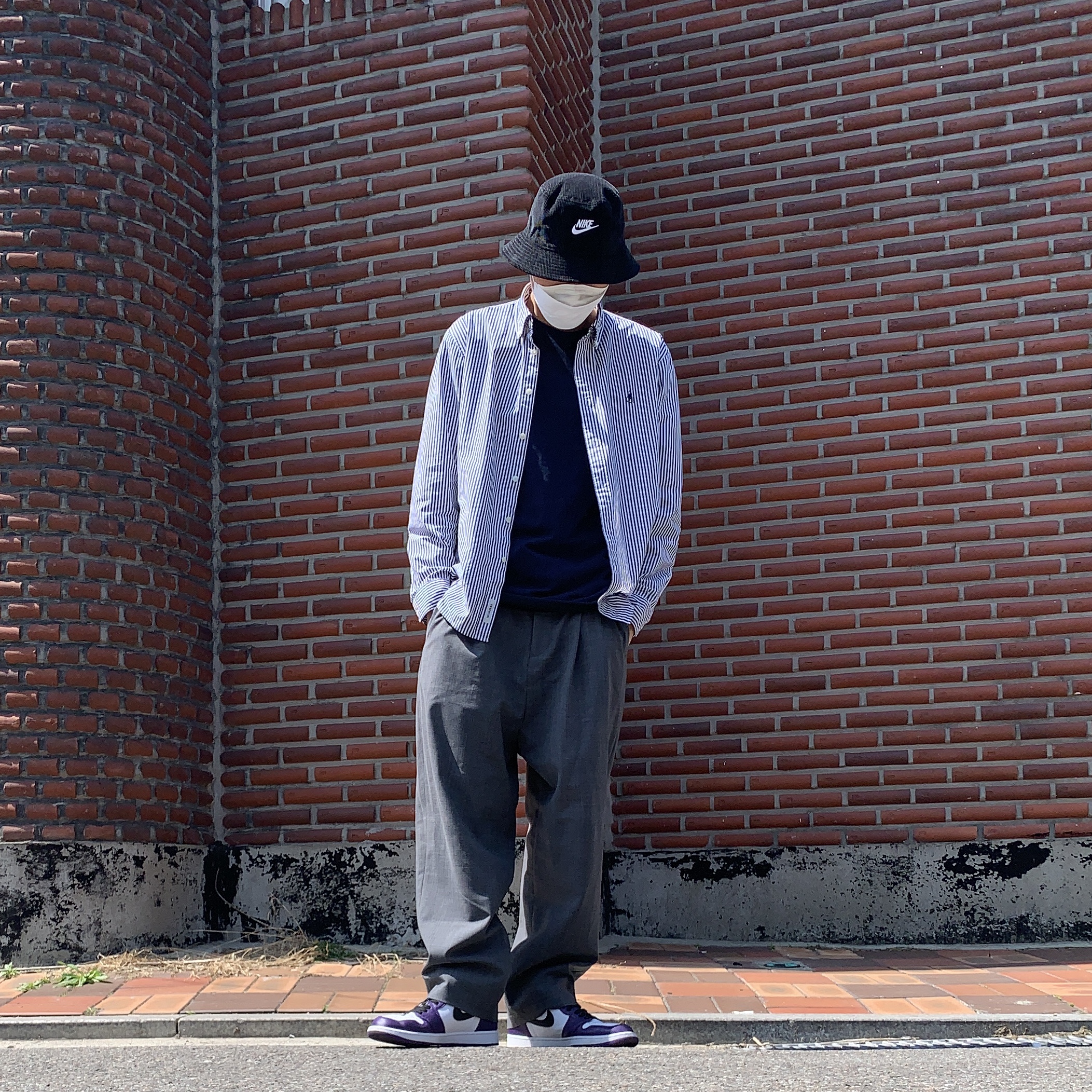 Jordan 1 Retro High OG Court Purple 2020, Nike Futura Corduroy Bucket Black 착용 스타일