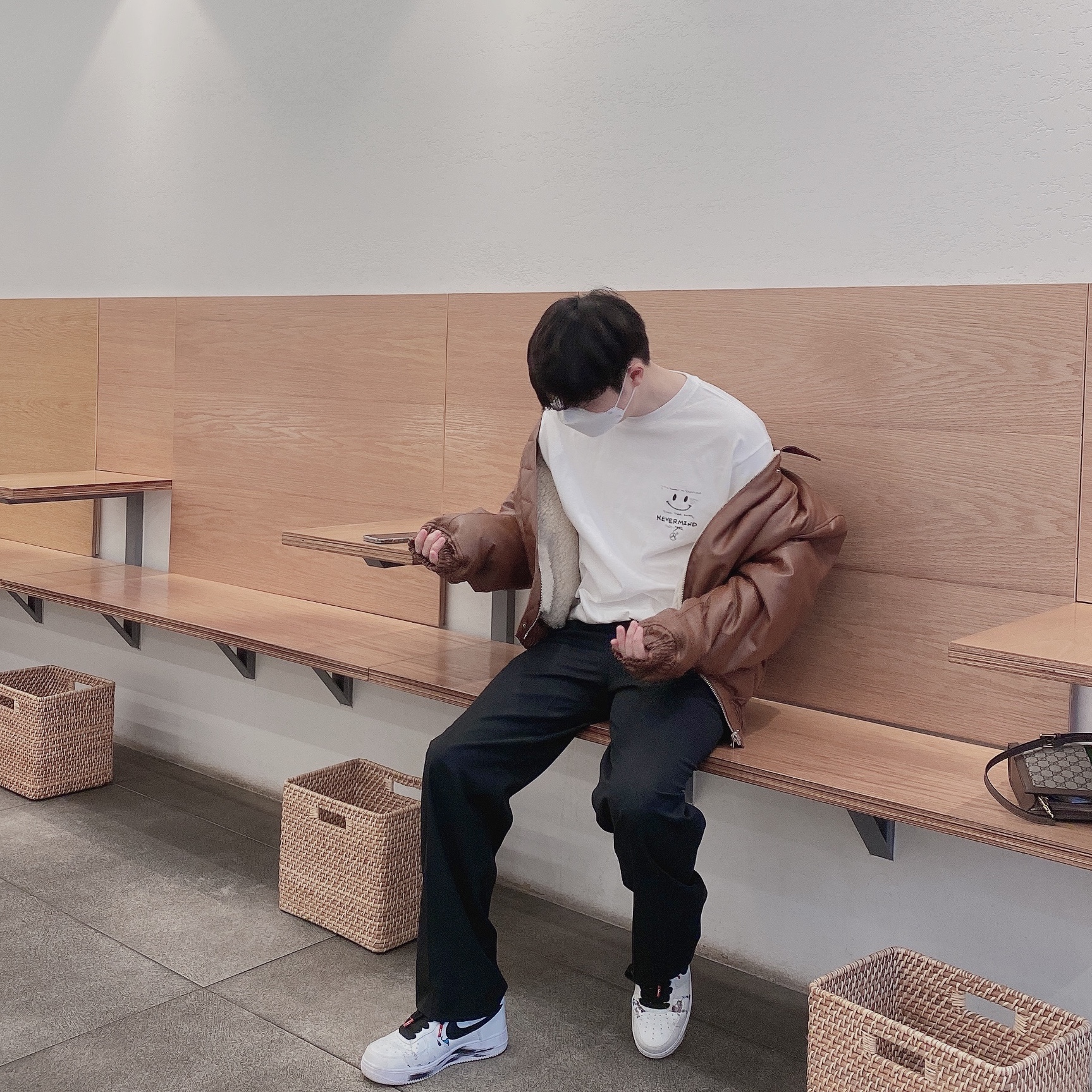 Nike x Peaceminusone Air Force 1 Low Para-Noise 2.0 착용 스타일