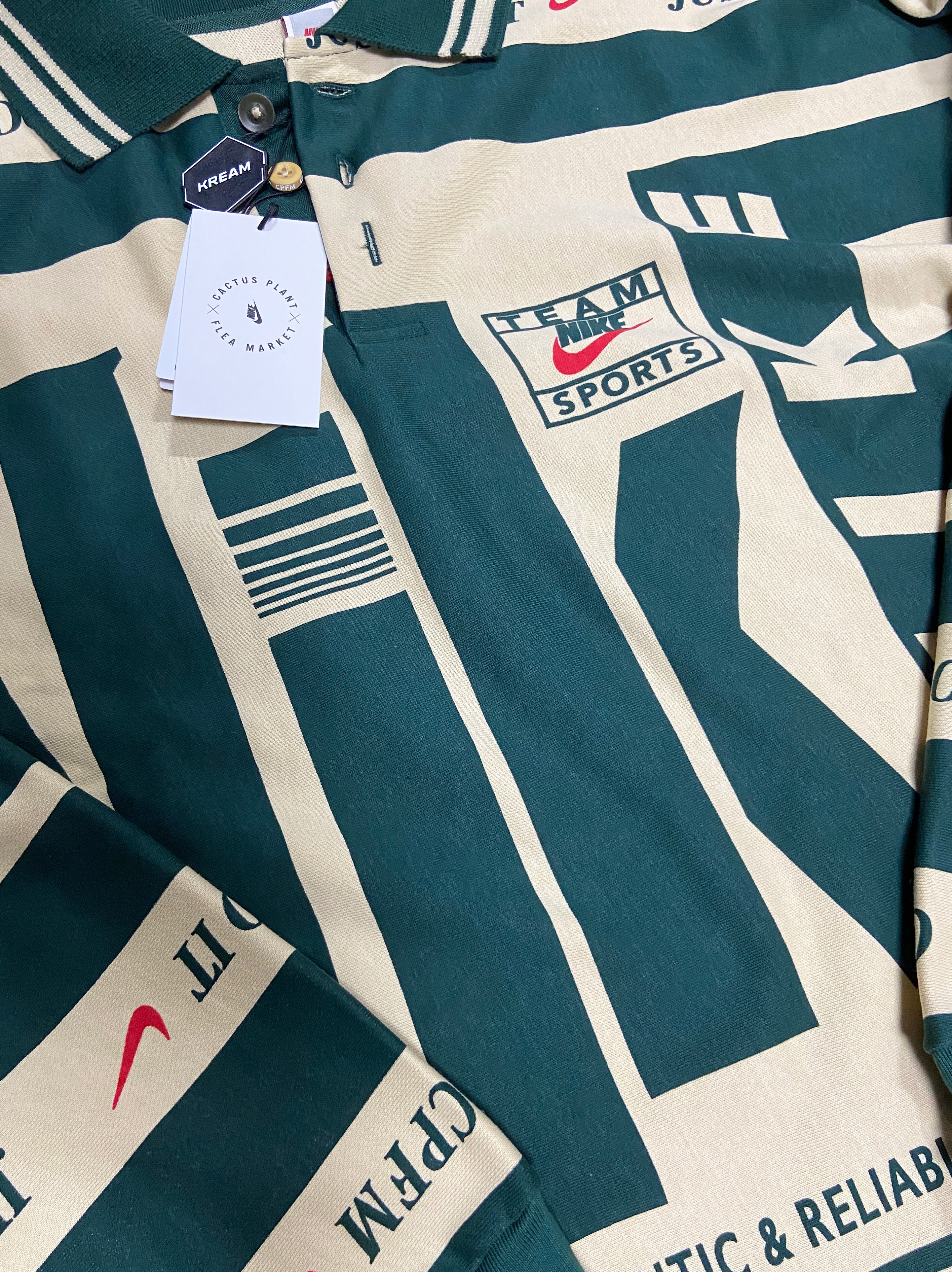 Nike x Cactus Plant Flea Market Long Sleeve Polo Natural - Asia 착용 스타일