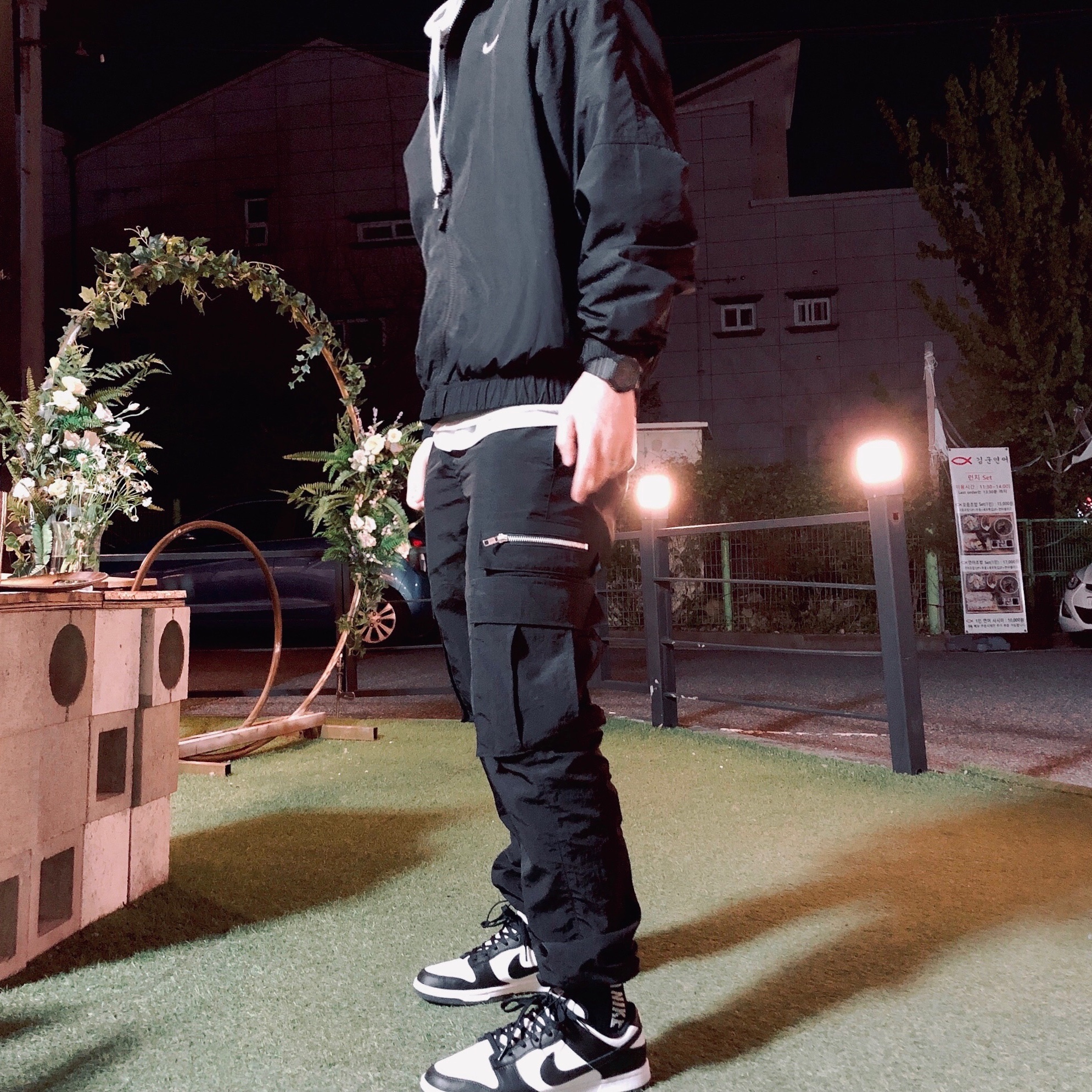 Nike Dunk Low Retro Black, Nike M NRG Solo Swoosh Track Jacket Black - Asia 착용 스타일