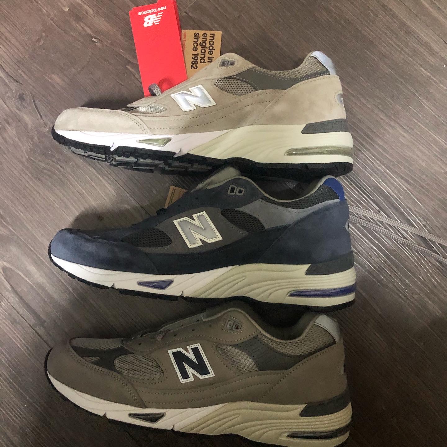 New Balance 991 Made in UK Grey Blue 착용 스타일